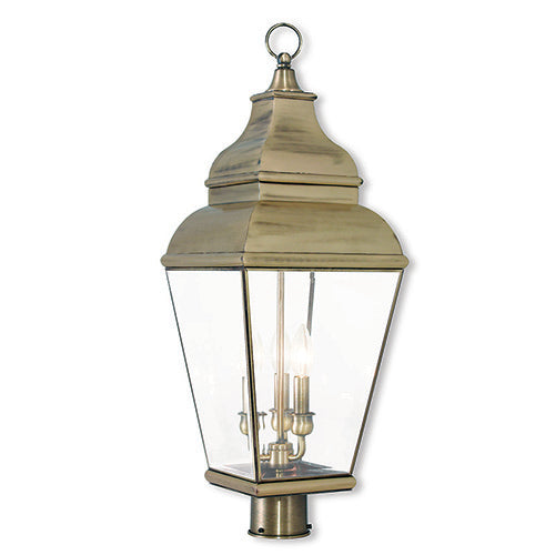 Exeter Large Outdoor Post Top Lantern-Livex Lighting-LIVEX-2594-01-Outdoor Post LanternsAntique Brass-1-France and Son