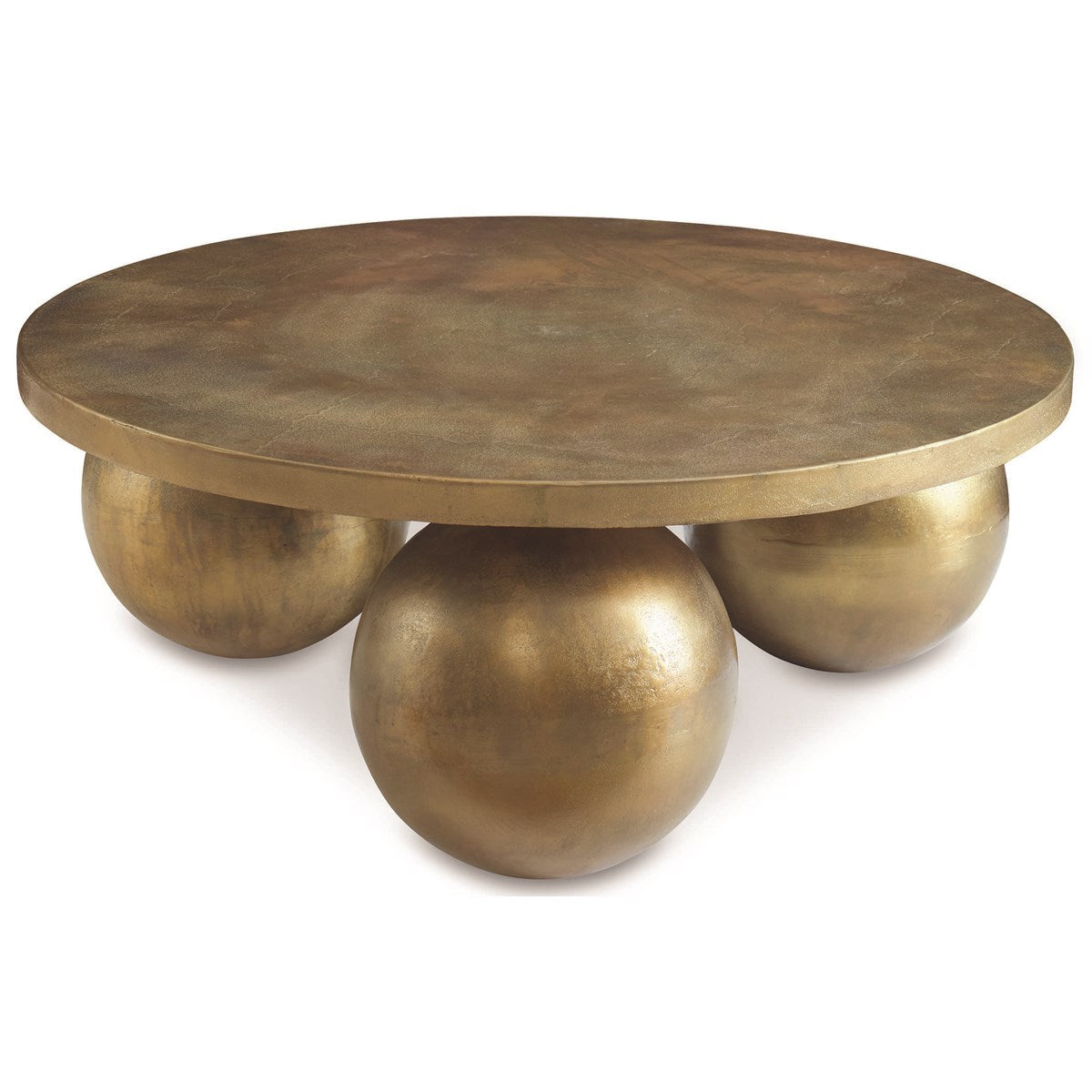 Triplet Antique Brass Coffee Table-Uttermost-UTTM-26000-Coffee Tables-1-France and Son