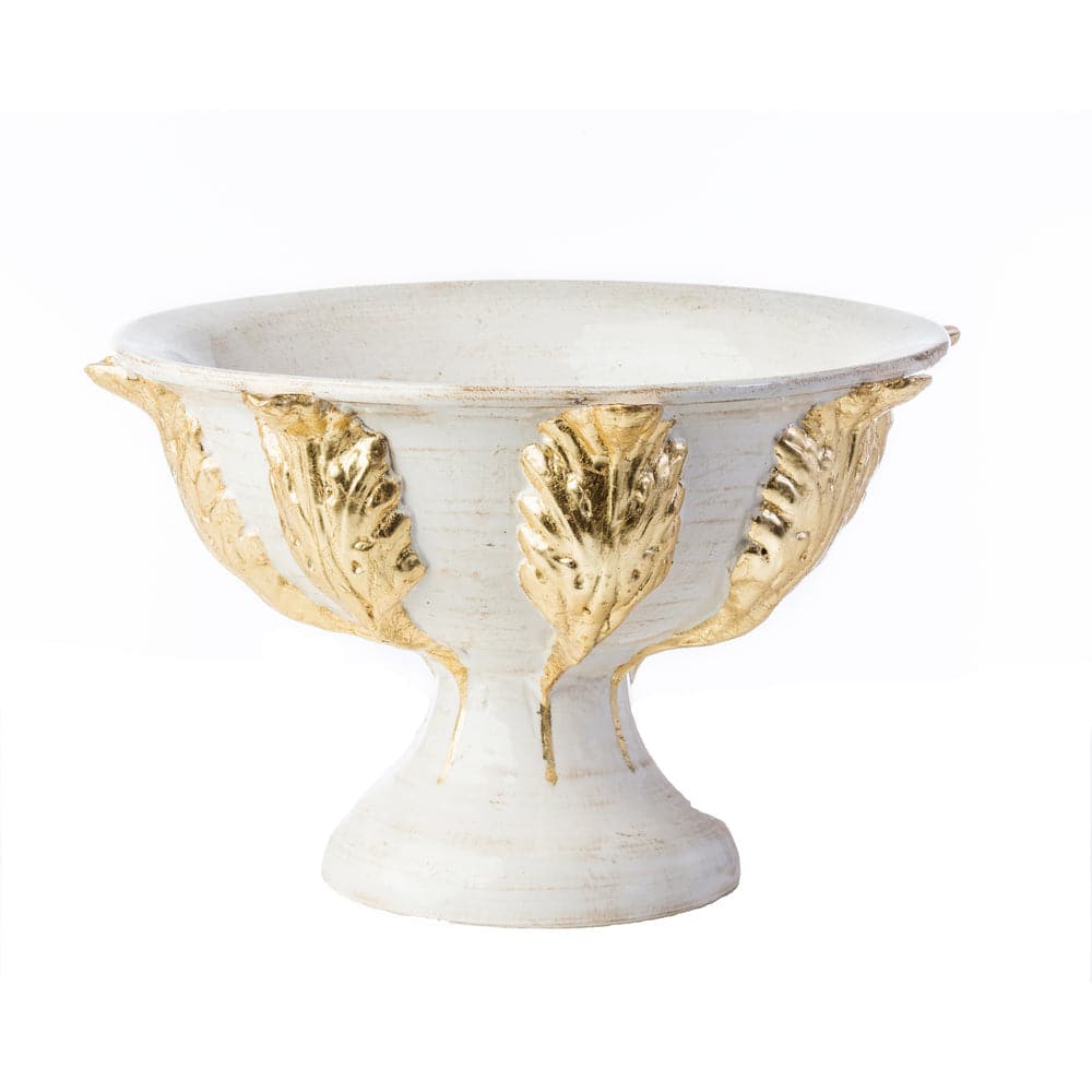 Gold Acanthus Footed Compote-ABIGAILS-ABIGAILS-260102-Decorative Objects-1-France and Son