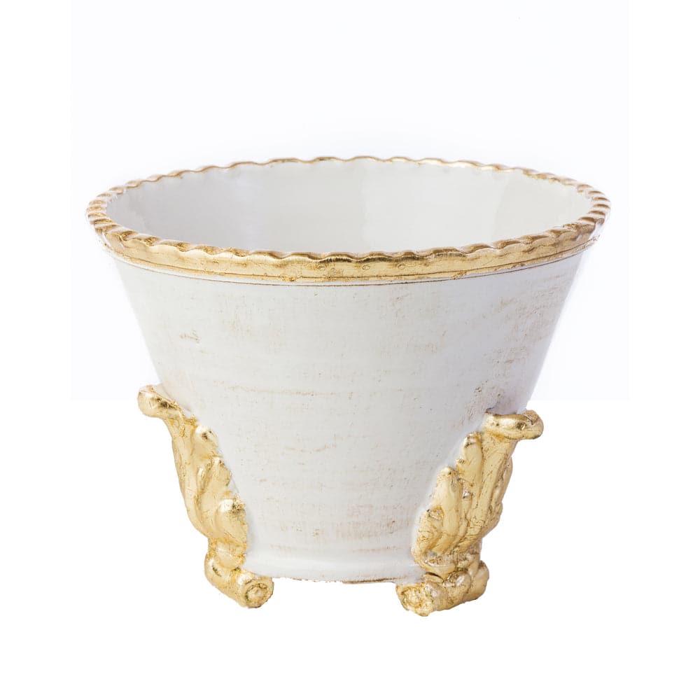 Roma Collection, Gold Acanthus Cachepot, Small-ABIGAILS-ABIGAILS-260104-Planters-1-France and Son