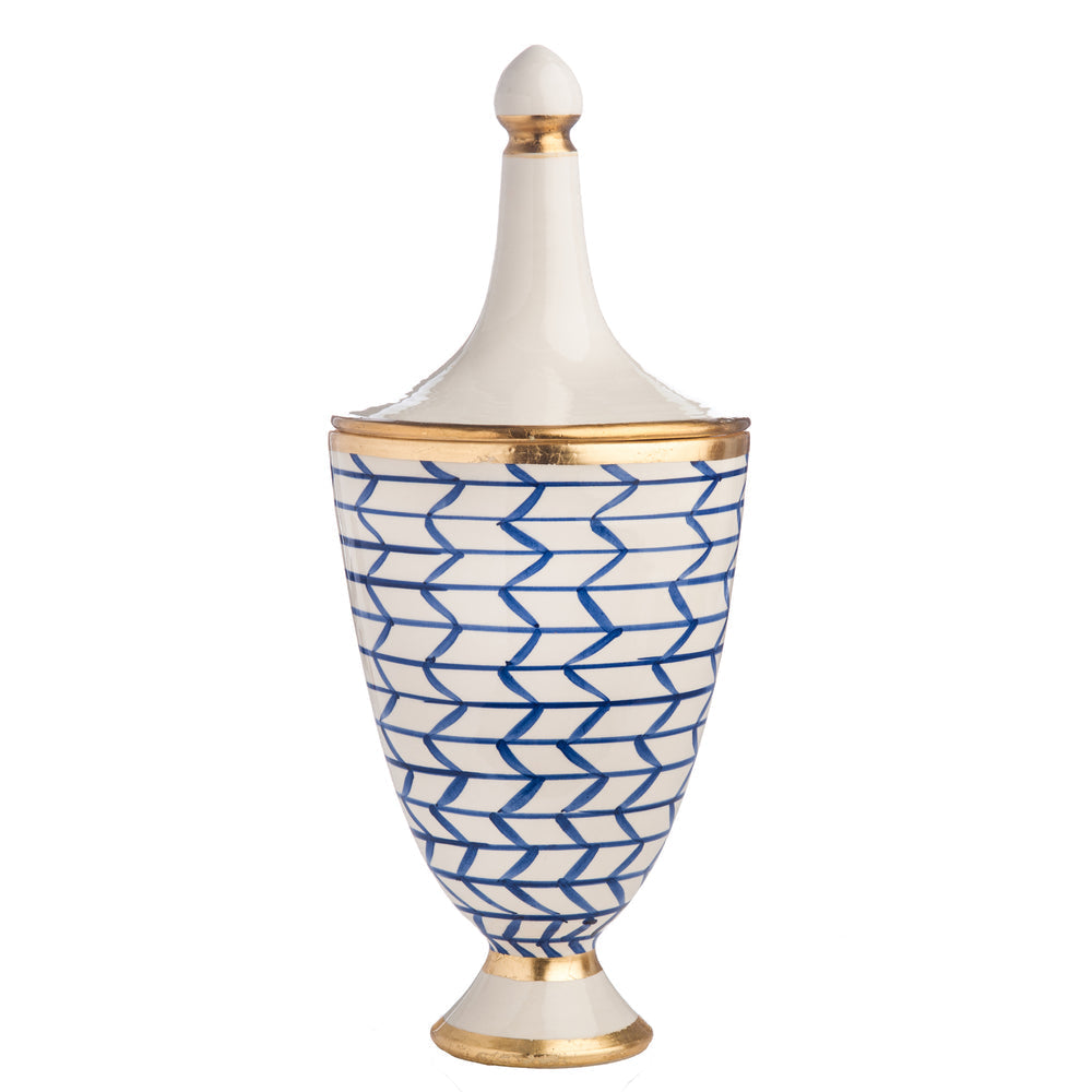 Covered Urn - White-ABIGAILS-ABIGAILS-260122-Decorative Objects-1-France and Son