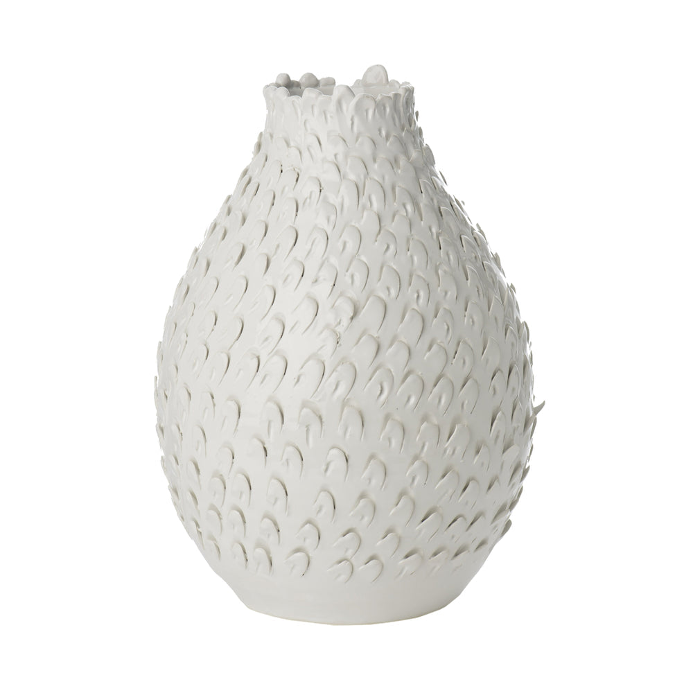 Feathered Vase-ABIGAILS-ABIGAILS-260182-VasesWhite-Large-3-France and Son