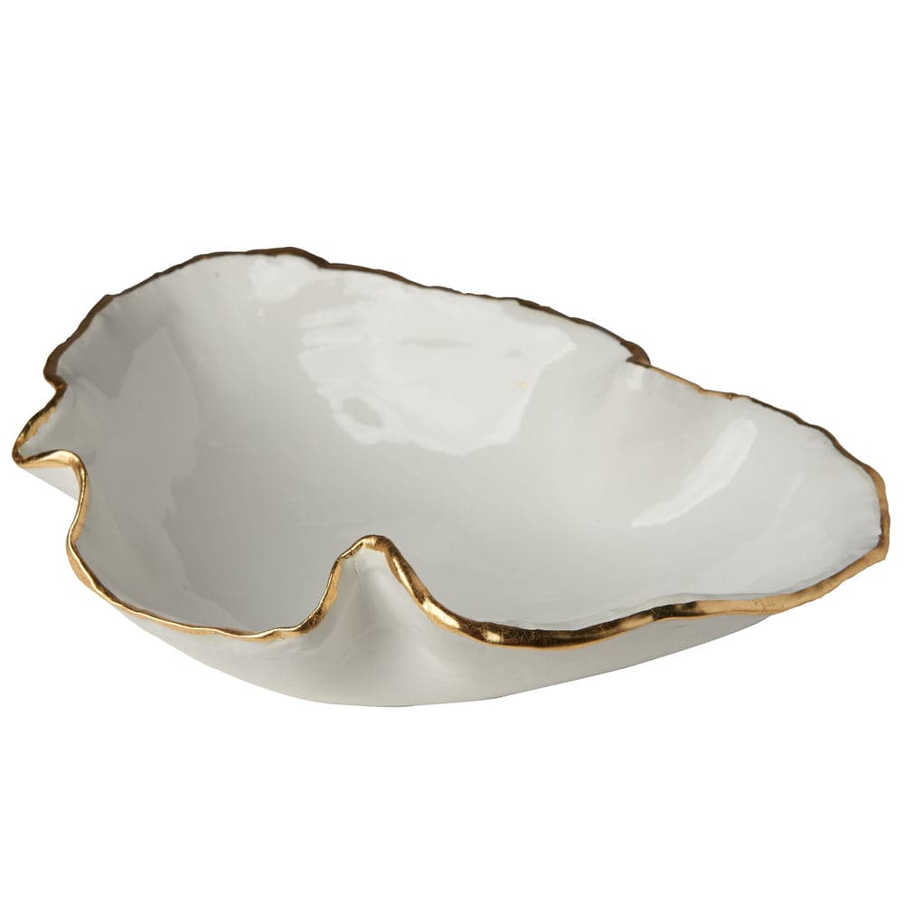 Atelier Free Form Bowl - Large-ABIGAILS-ABIGAILS-260267-BowlsWhite/Gold Trim-1-France and Son