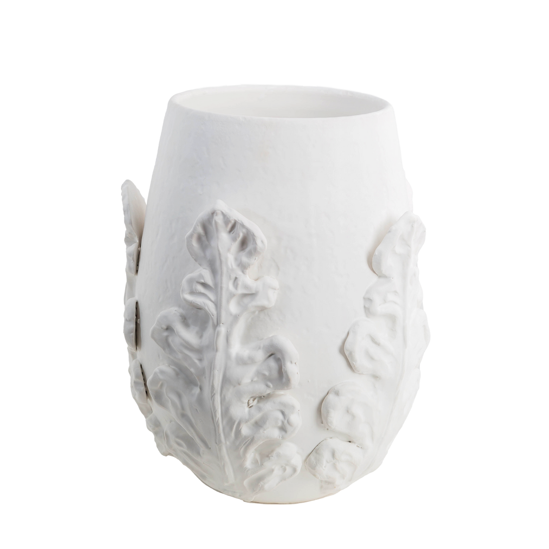 Greco Short Vase, White Leaves-ABIGAILS-ABIGAILS-260281-Vases-1-France and Son