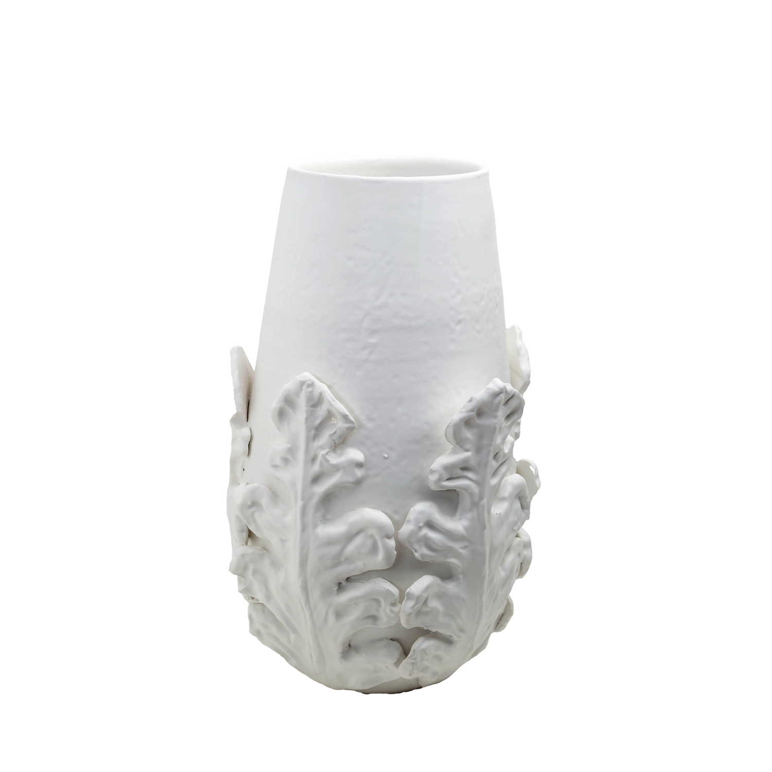 Greco Tall Vase, White Leaves-ABIGAILS-ABIGAILS-260282-Vases-1-France and Son