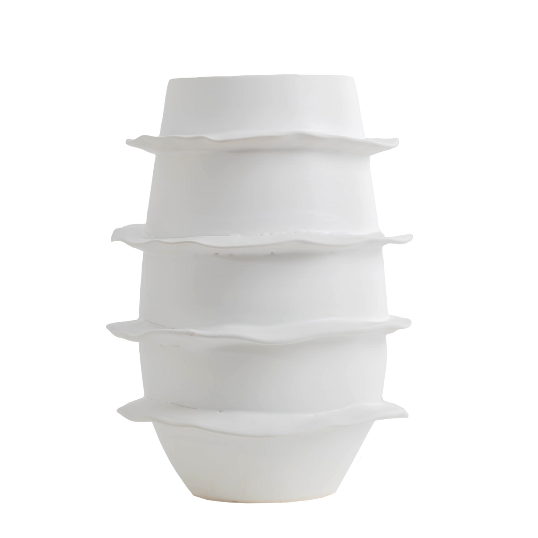 Galaxy Spiral Short Vase, Matte White-ABIGAILS-ABIGAILS-260289-Vases-1-France and Son