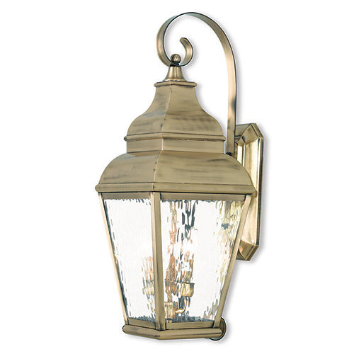 Exeter Large Outdoor Wall Lantern-Livex Lighting-LIVEX-2605-01-Outdoor Wall SconcesAntique Brass-1-France and Son