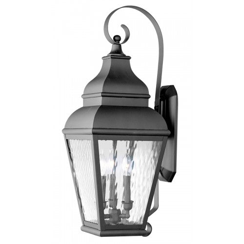 Exeter Large Outdoor Wall Lantern-Livex Lighting-LIVEX-2605-04-Outdoor Wall SconcesBlack-2-France and Son