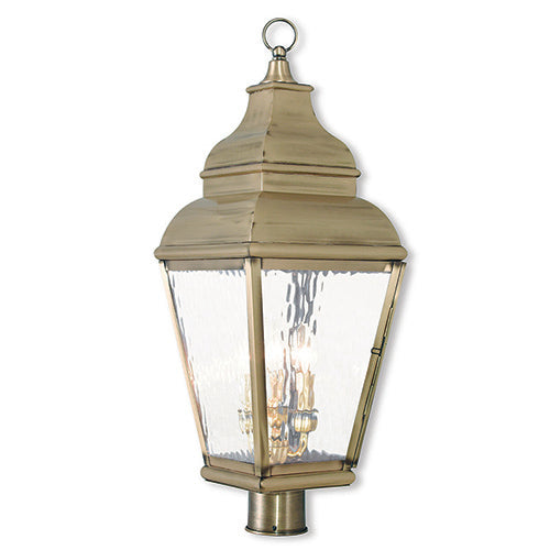 Exeter Large Outdoor Post Top Lantern-Livex Lighting-LIVEX-2606-01-Outdoor Post LanternsAntique Brass-1-France and Son