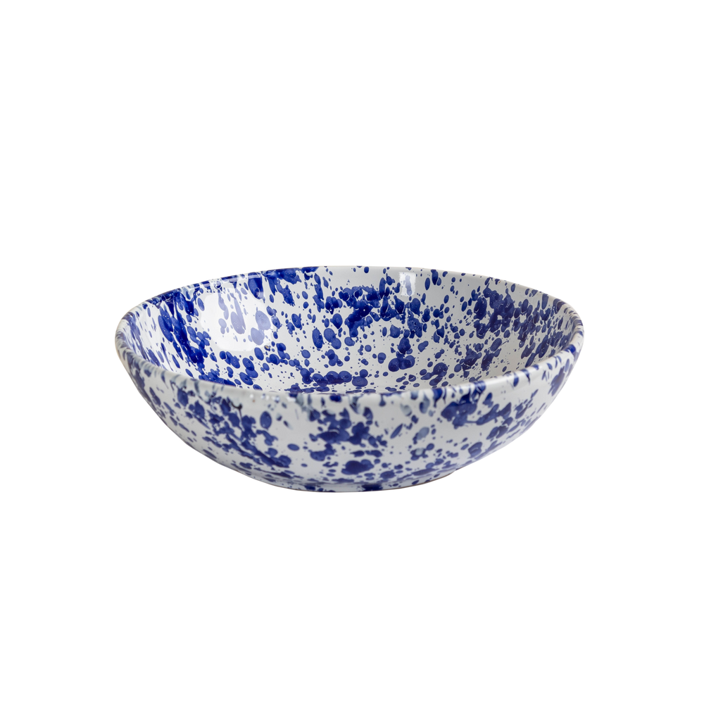 Taverna Speckled Serving Bowl-ABIGAILS-ABIGAILS-264046-Decorative ObjectsCobalt/White-1-France and Son