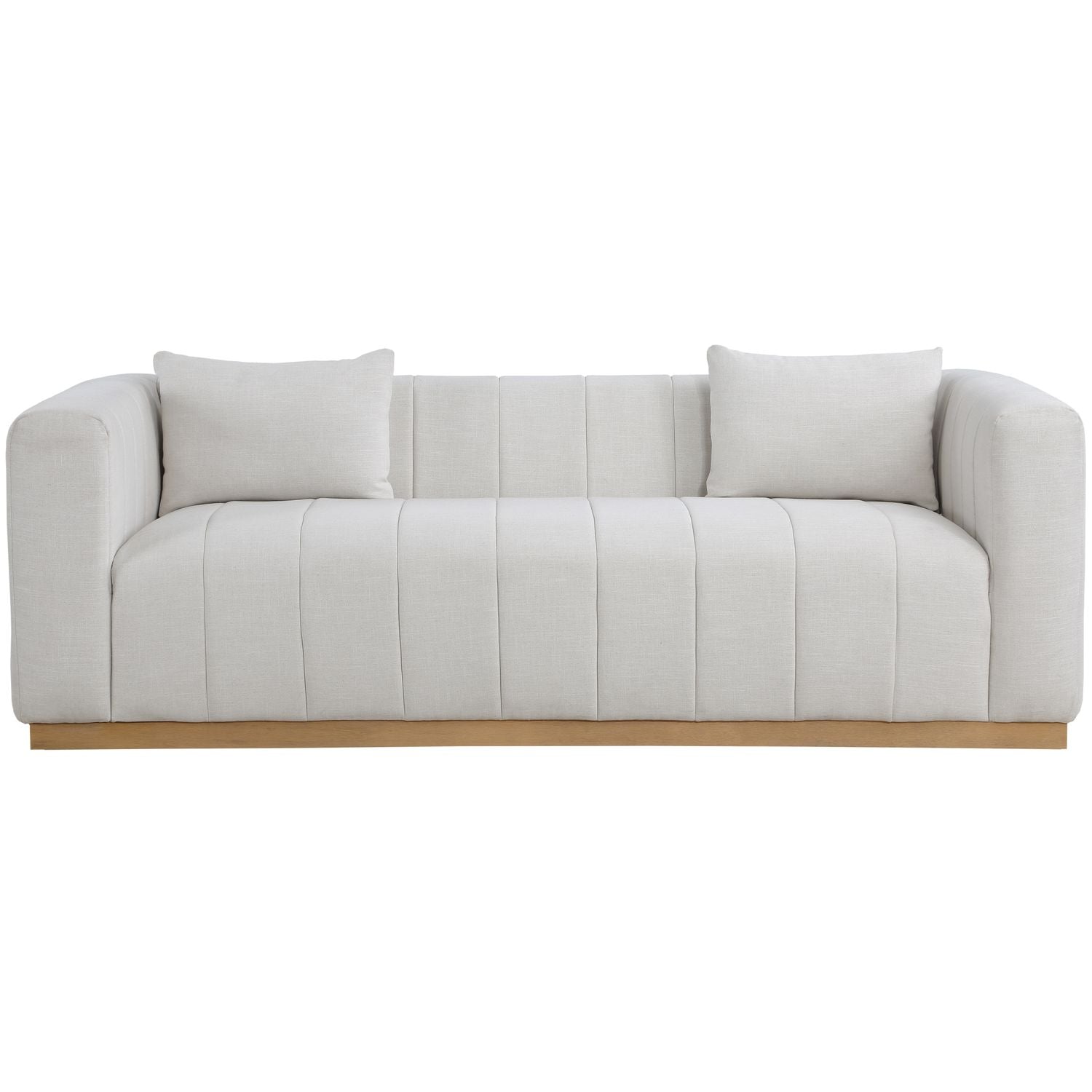 Lucid 90.5" Linen Textured Fabric Upholstered Sofa