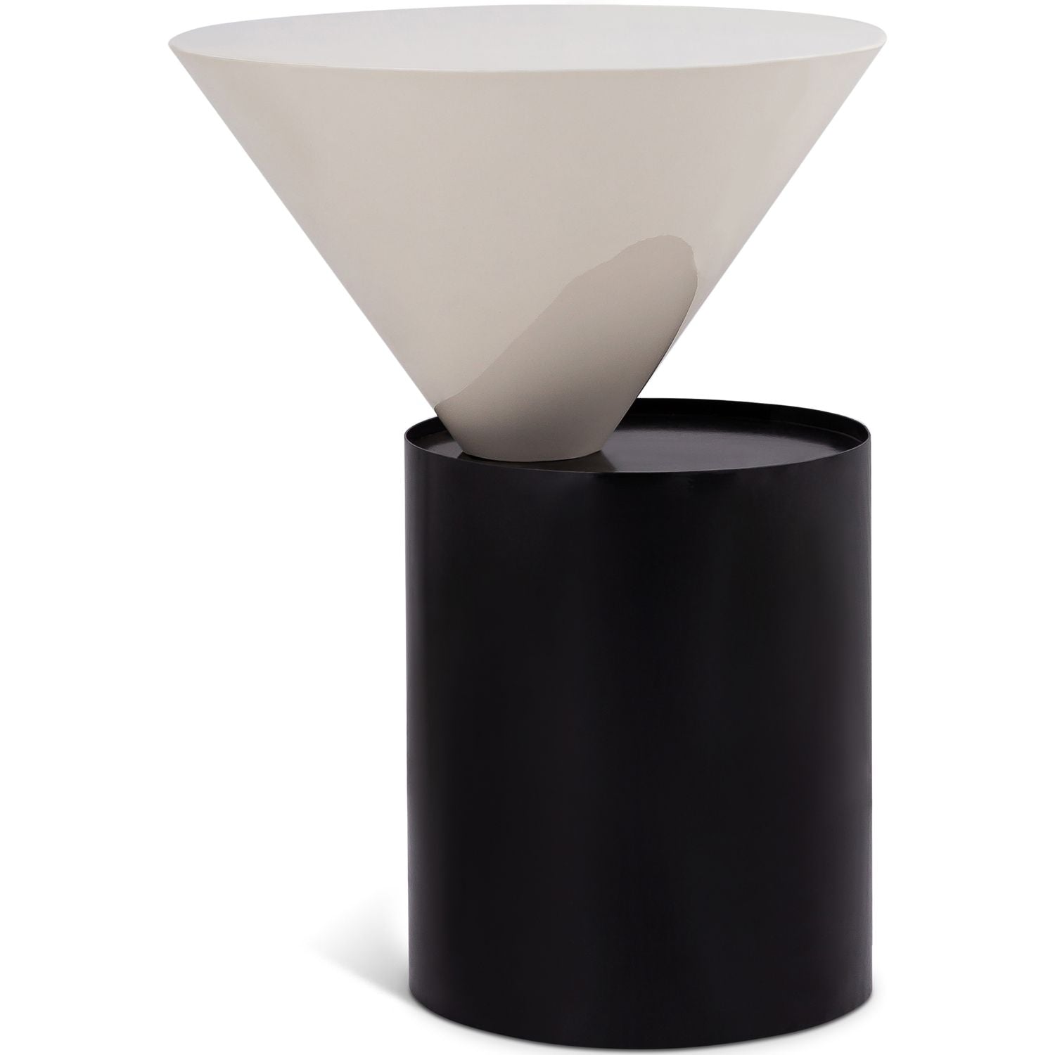 Damon Iron End Table — White / Black