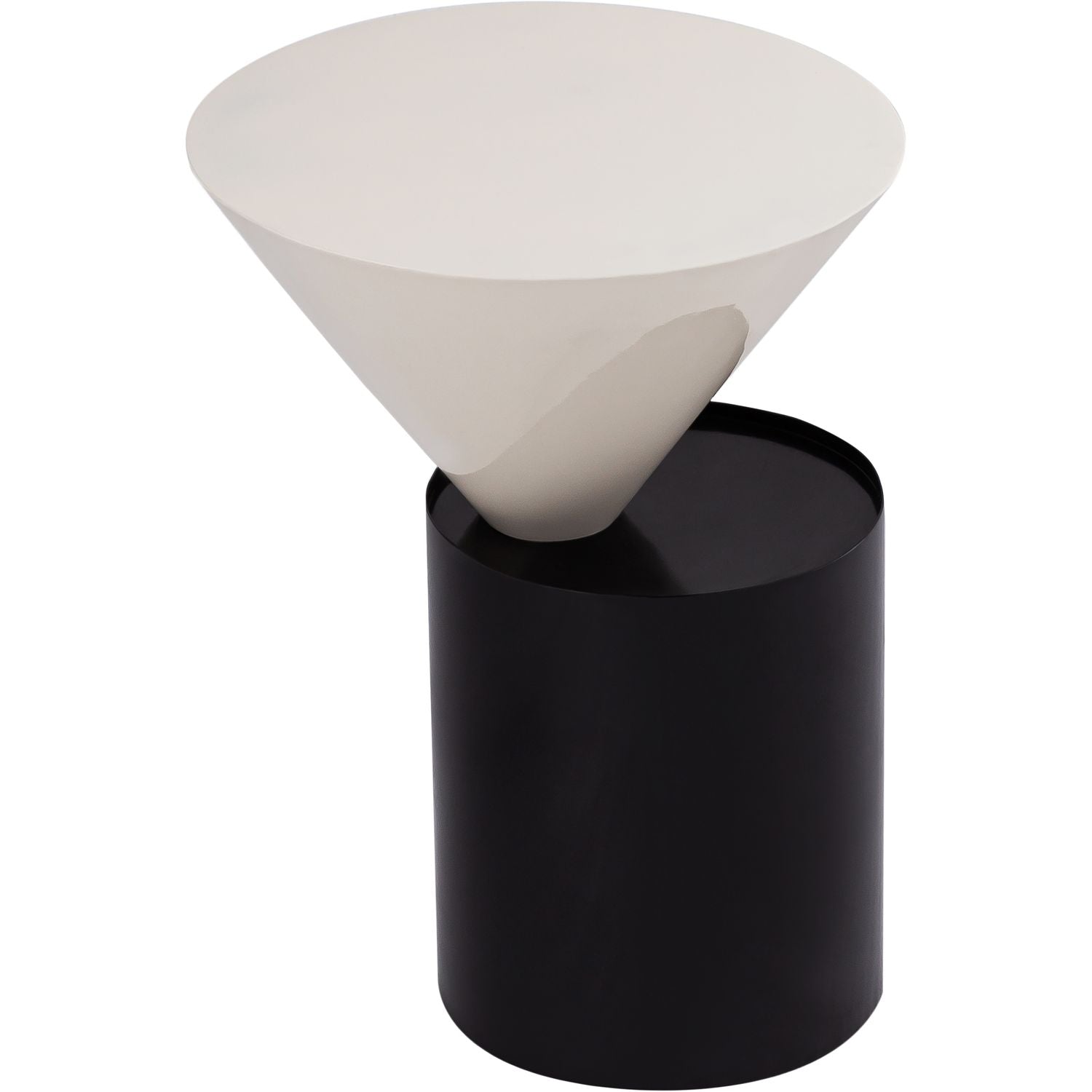 Damon Iron End Table — White / Black
