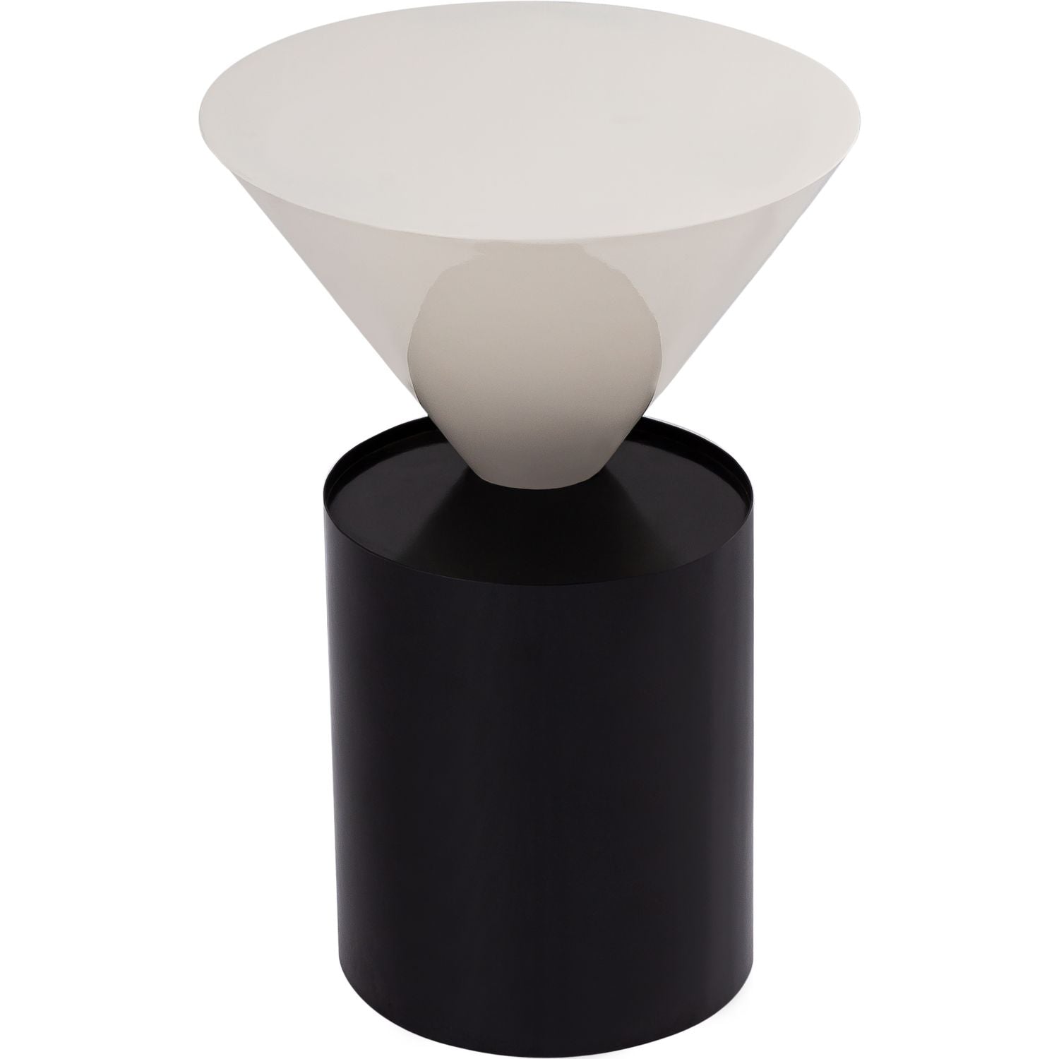 Damon Iron End Table — White / Black