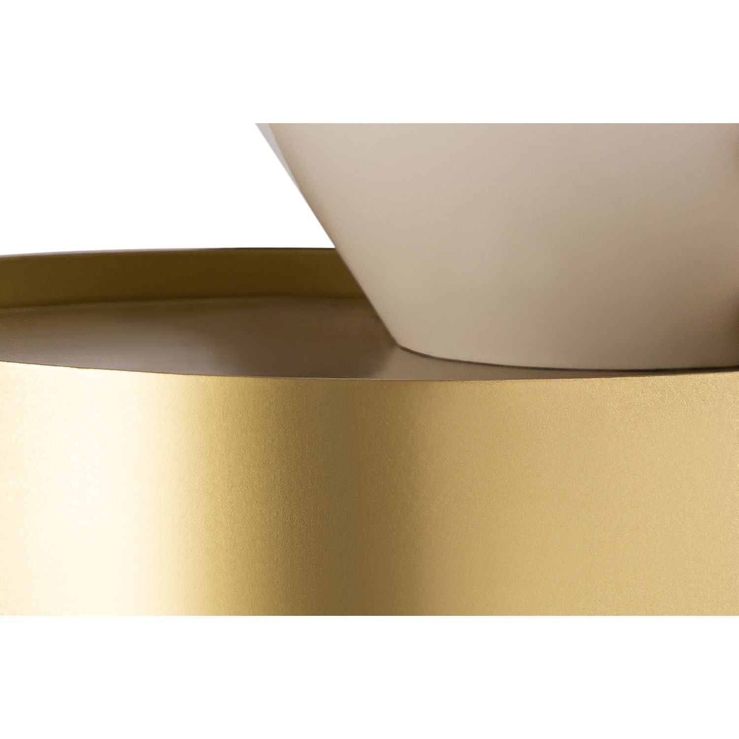 Damon Iron End Table — White / Brushed Brass