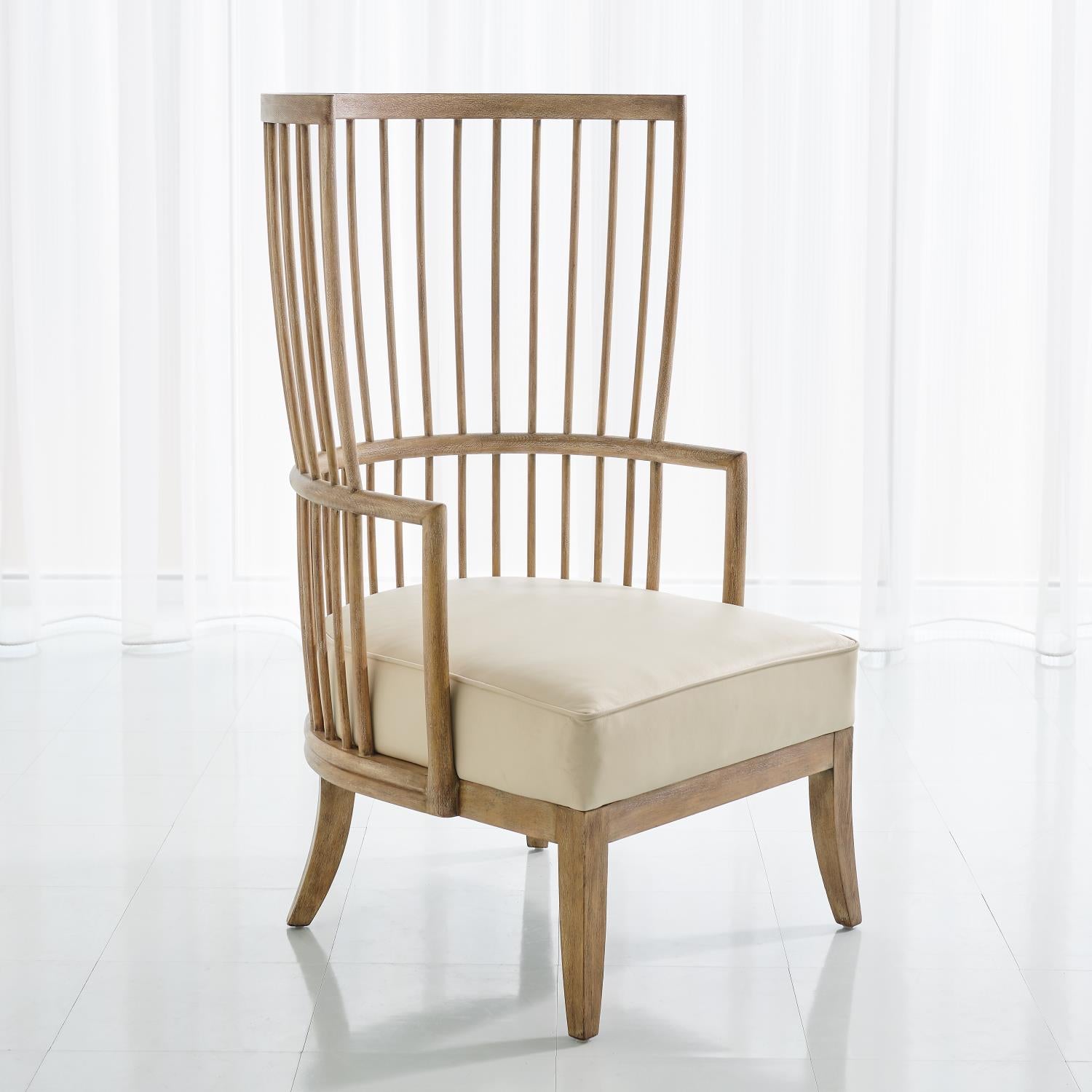 Spindle Wing Chair-Global Views-GVSA-7.20194-Lounge ChairsBeige Leather-3-France and Son