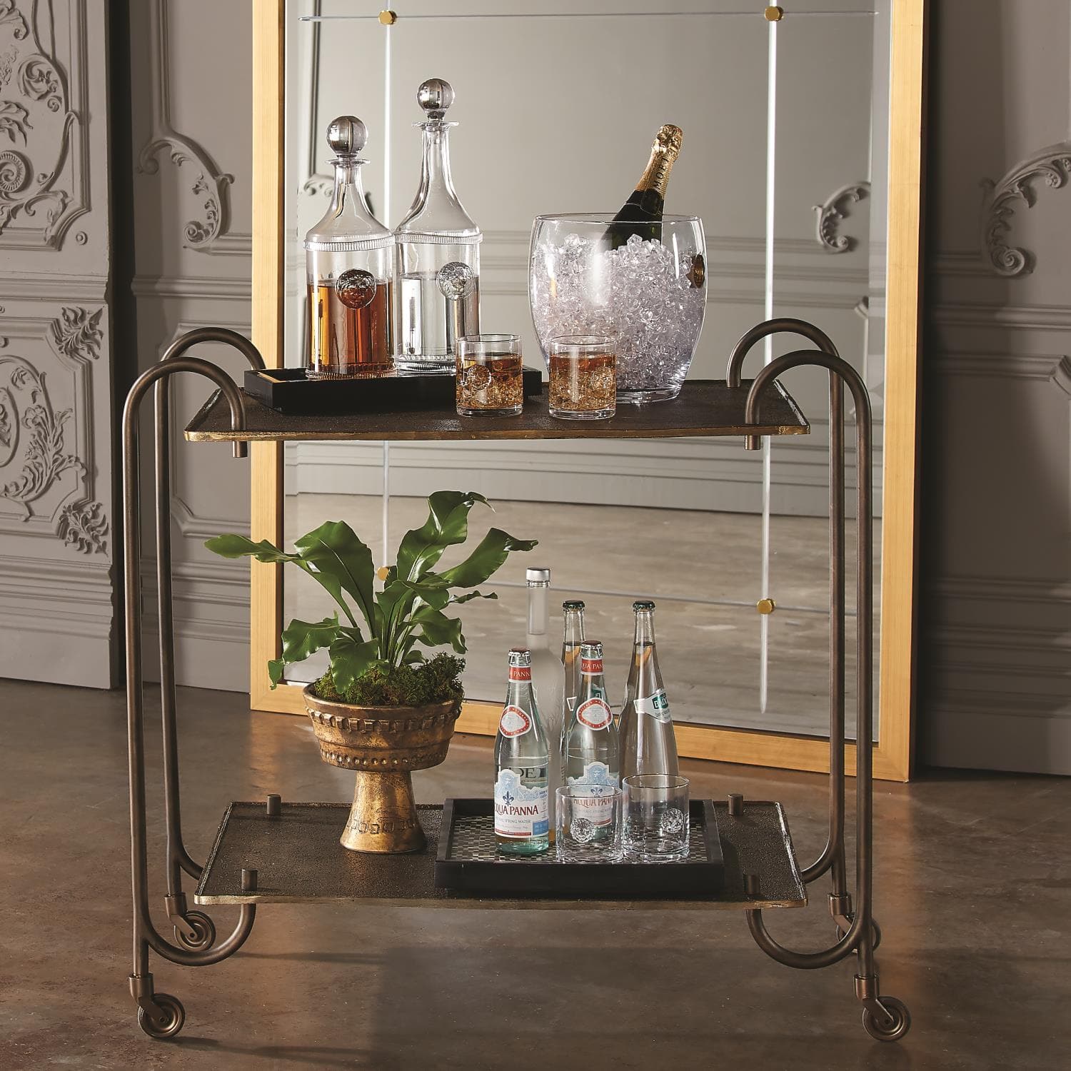 Blade Bar Cart-Bronze-Global Views-GVSA-9.93130-Bar Storage-2-France and Son