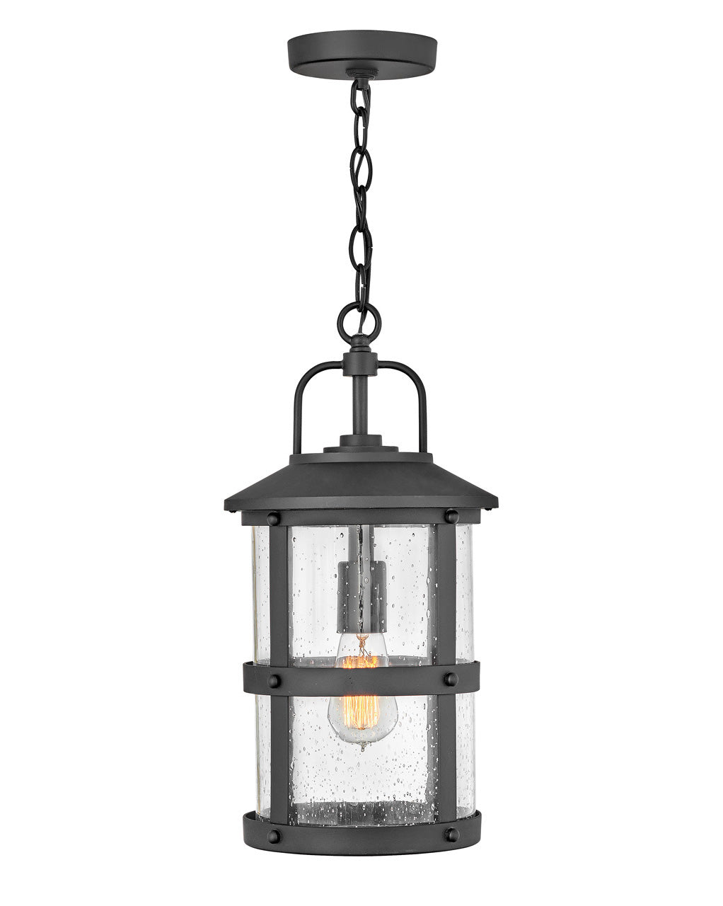 Outdoor Lakehouse - Medium Hanging Lantern-Hinkley Lighting-HINKLEY-2682BK-LL-Outdoor Post LanternsBlack-120v-3-France and Son