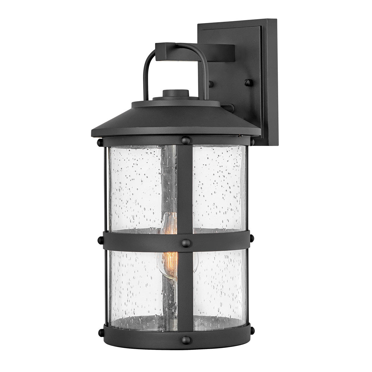 Outdoor Lakehouse - Medium Wall Mount Lantern - LED-Hinkley Lighting-HINKLEY-2684BK-LL-Outdoor Post LanternsBlack-1-France and Son