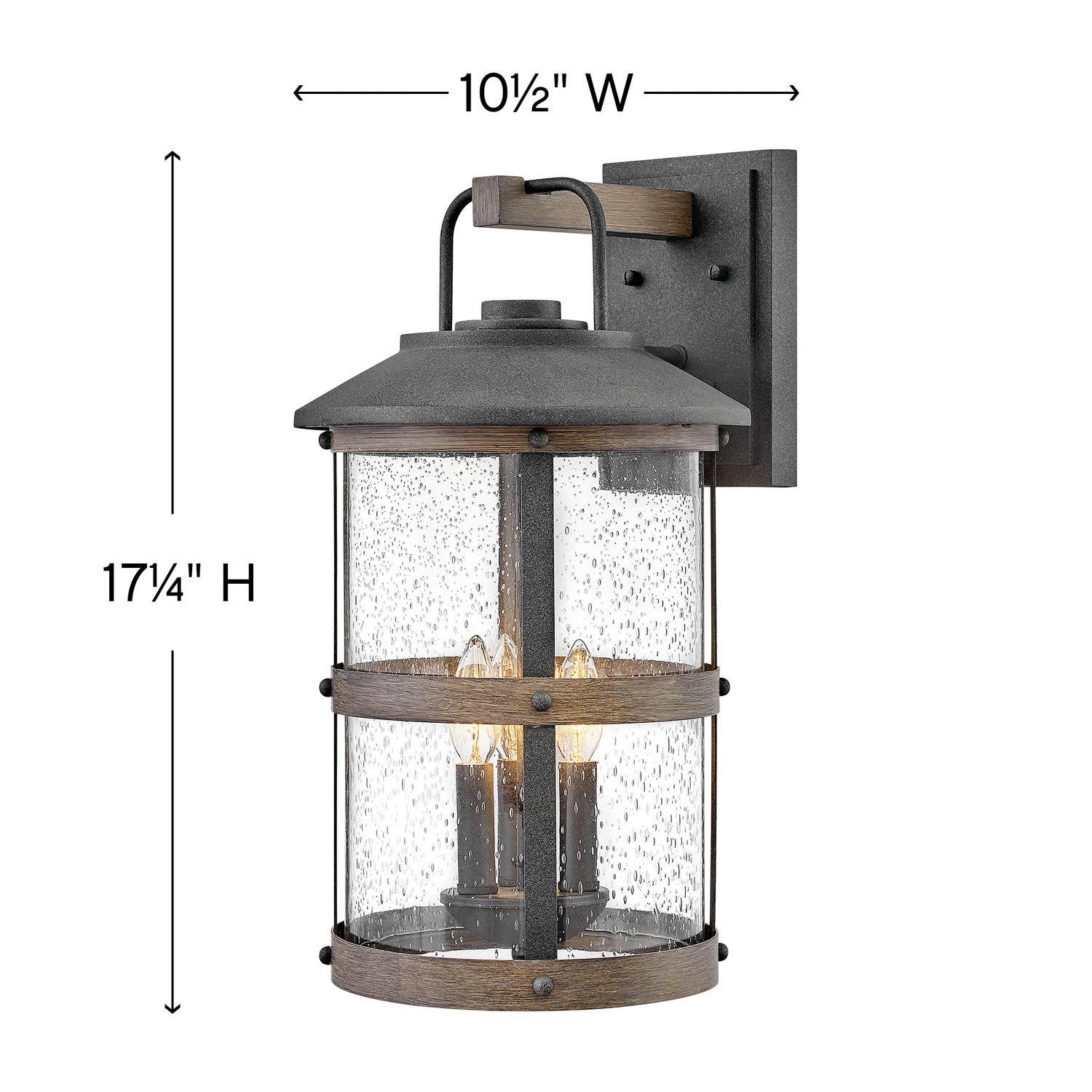 Lakehouse Large Wall Mount Lantern-Hinkley Lighting-HINKLEY-2685BK-Flush MountsNON-LED-Black-4-France and Son