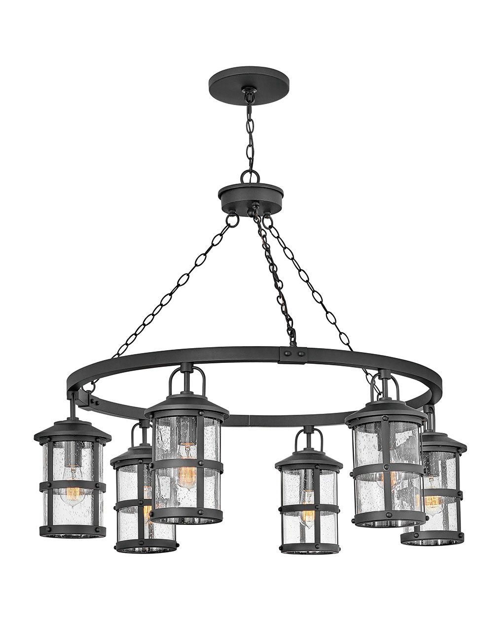 Lakehouse Medium Single Tier-Hinkley Lighting-HINKLEY-2689BK-LV-ChandeliersLED 12V-Black-2-France and Son