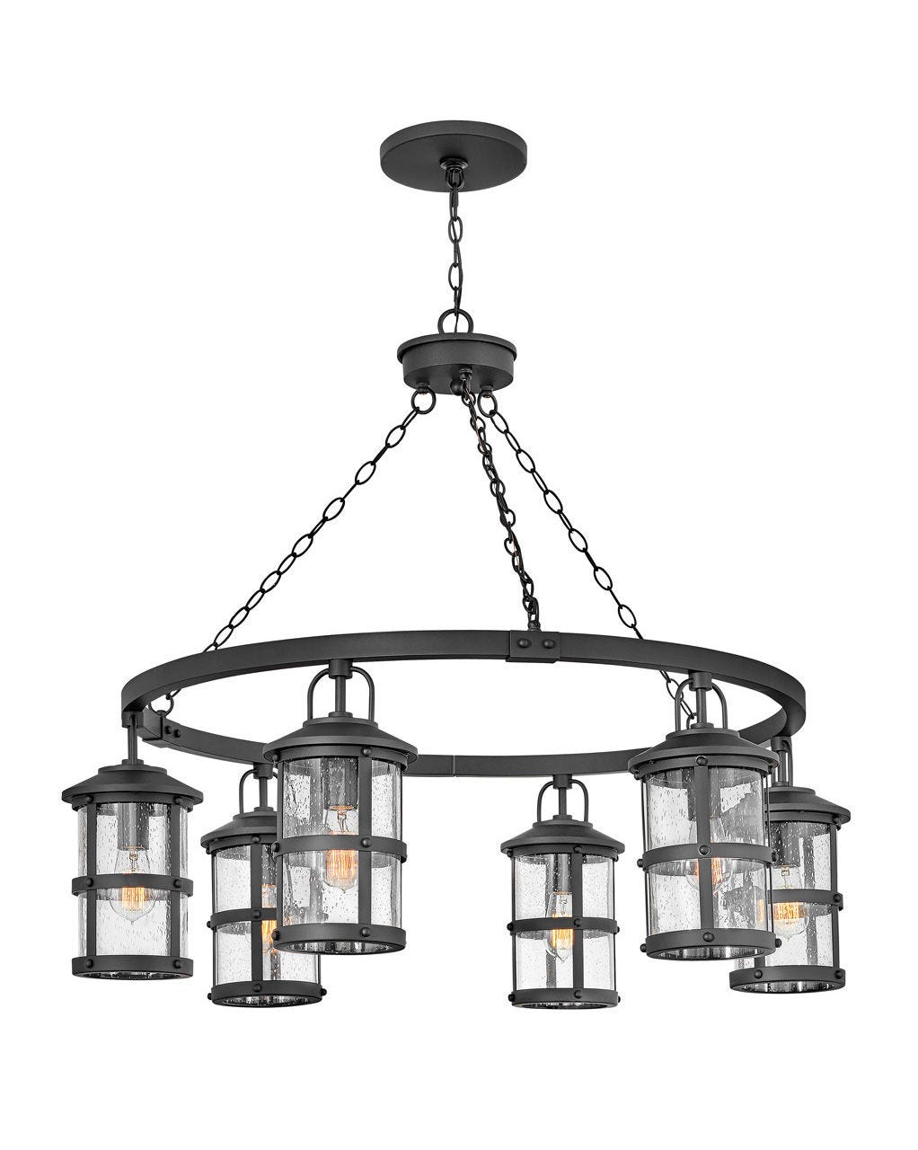 Lakehouse Medium Single Tier-Hinkley Lighting-HINKLEY-2689BK-ChandeliersNON LED-Black-5-France and Son