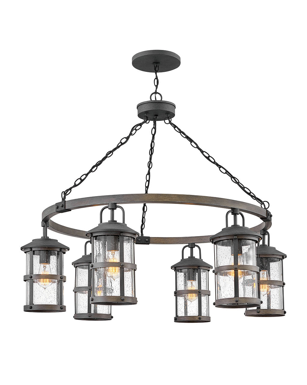 Lakehouse Medium Single Tier-Hinkley Lighting-HINKLEY-2689DZ-LV-ChandeliersLED 12V-Aged Zinc-4-France and Son