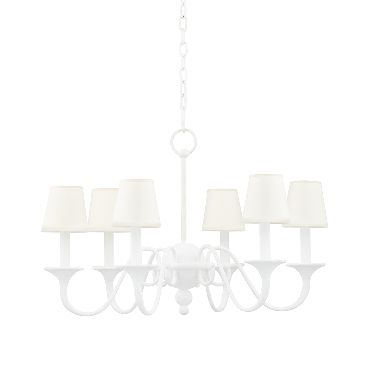 Windsor 6 Light Chandelier White Plaster-Hudson Valley-HVL-MDS432-WP-Chandeliers-1-France and Son