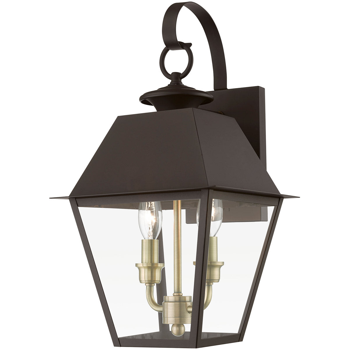 Wentworth 2 Light 17 inch Outdoor Wall Lantern-Livex Lighting-LIVEX-27215-07-Outdoor Post LanternsBronze-7-France and Son
