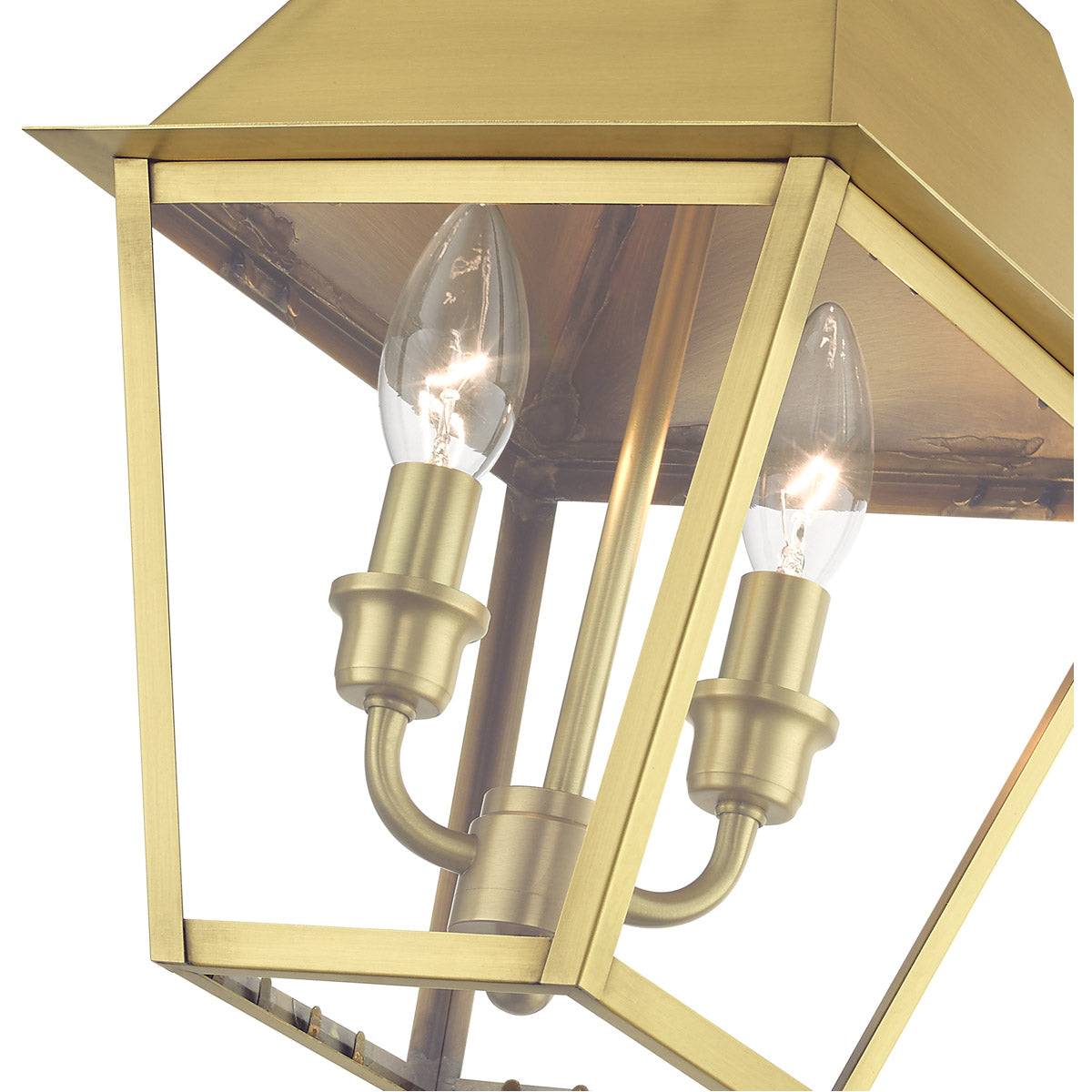 Wentworth 2 Light 9 inch Outdoor Pendant Lantern-Livex Lighting-LIVEX-27217-08-PendantsNatural Brass-5-France and Son