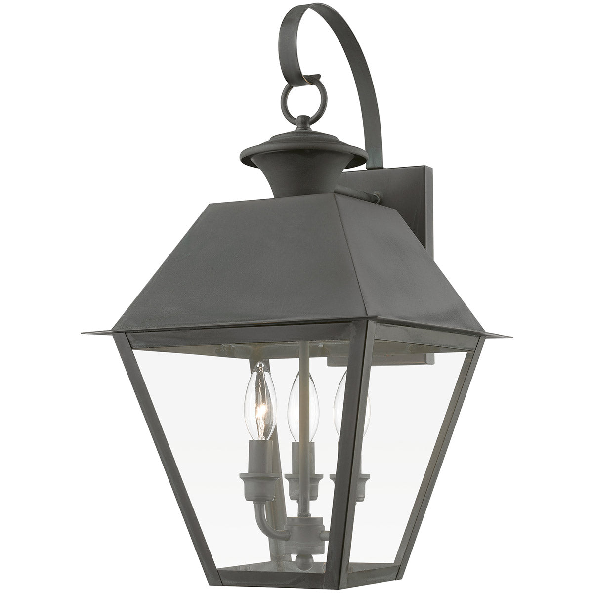 Wentworth 3 Light 22 inch Outdoor Wall Lantern-Livex Lighting-LIVEX-27218-61-Wall LightingCharcoal-2-France and Son