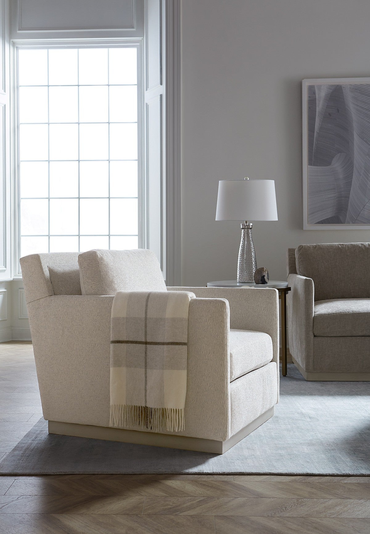 East Camden Round End Table - Pearl - Metal, Poplar Solids & Veneers