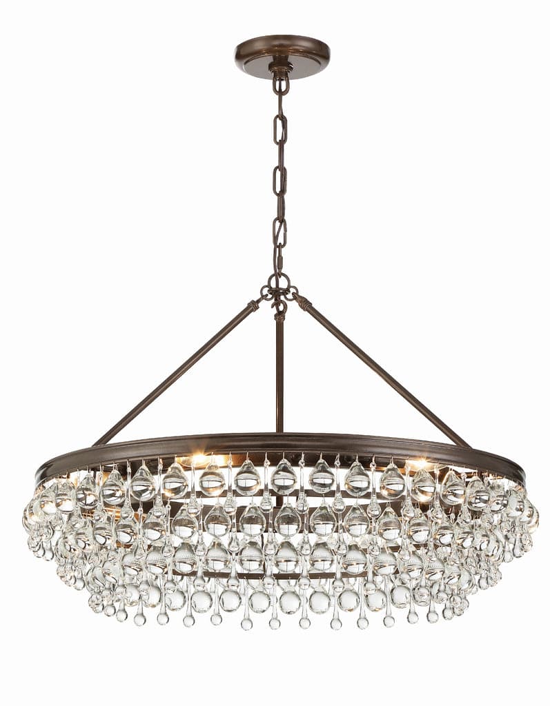 Calypso 6 Light Crystal Teardrop Chandelier-Crystorama Lighting Company-CRYSTO-275-VZ-ChandeliersVibrant Bronze-4-France and Son