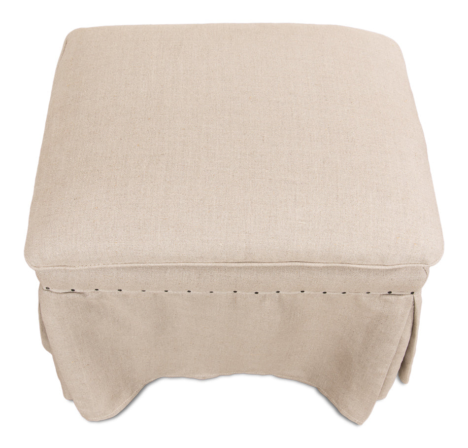 Draped Ottoman-SARREID-SARREID-27719-Outdoor Ottomans, Benches & Stools-2-France and Son