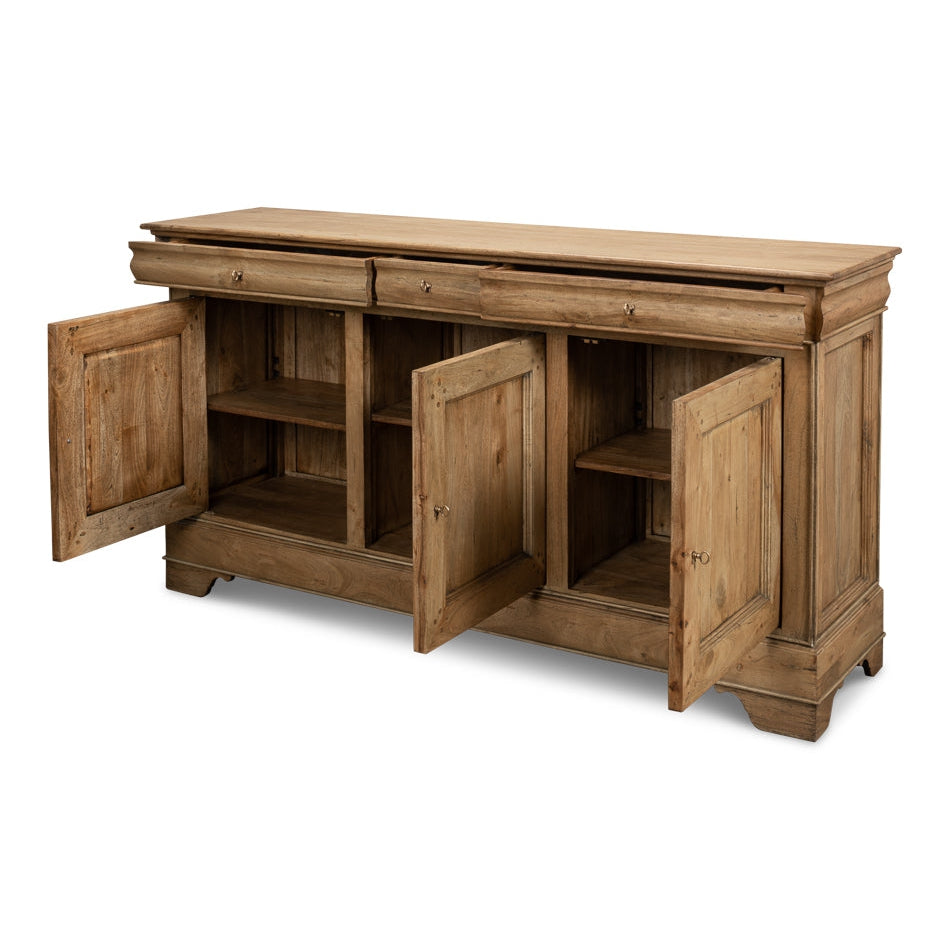 Cafe Au Lait Buffet Driftwood Finish-SARREID-SARREID-27857-Sideboards & Credenzas-2-France and Son