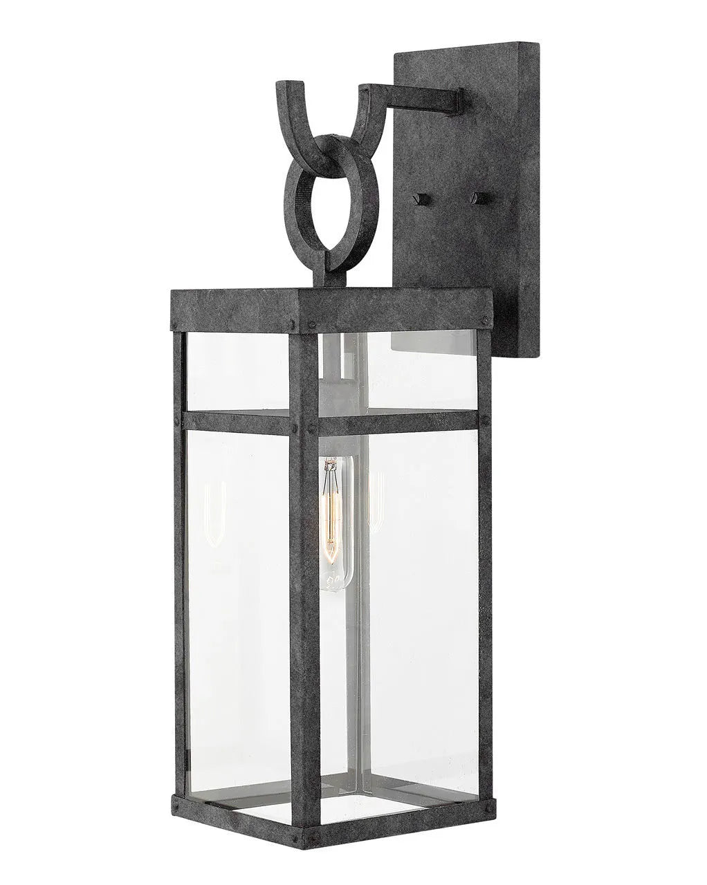 Outdoor Porter - Medium Wall Mount Lantern-Hinkley Lighting-HINKLEY-2804DZ-LL-Outdoor Post LanternsAged Zinc-LED-2-France and Son