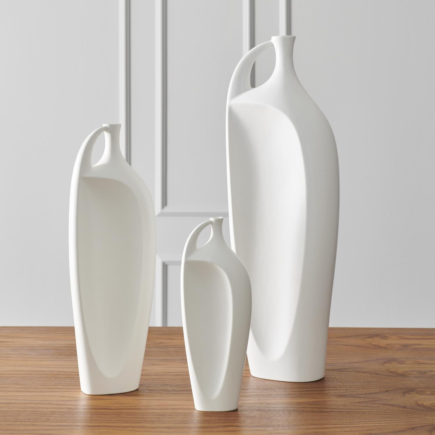 Indentation Vase-Global Views-GVSA-1.10679-VasesLarge-Matte White-2-France and Son