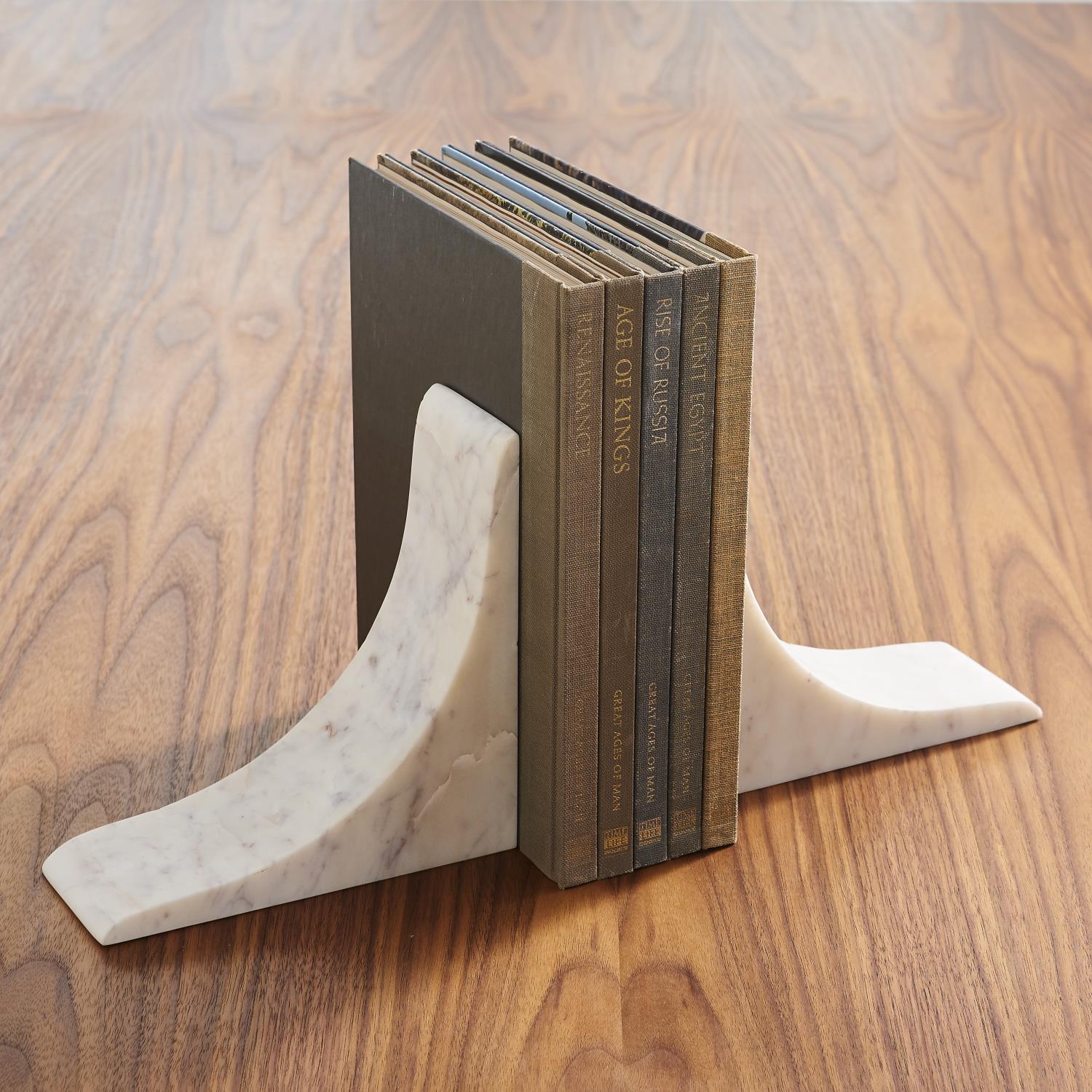 Sleek Bookends - White - (Pair)-Global Views-GVSA-9.93045-Bookends-2-France and Son