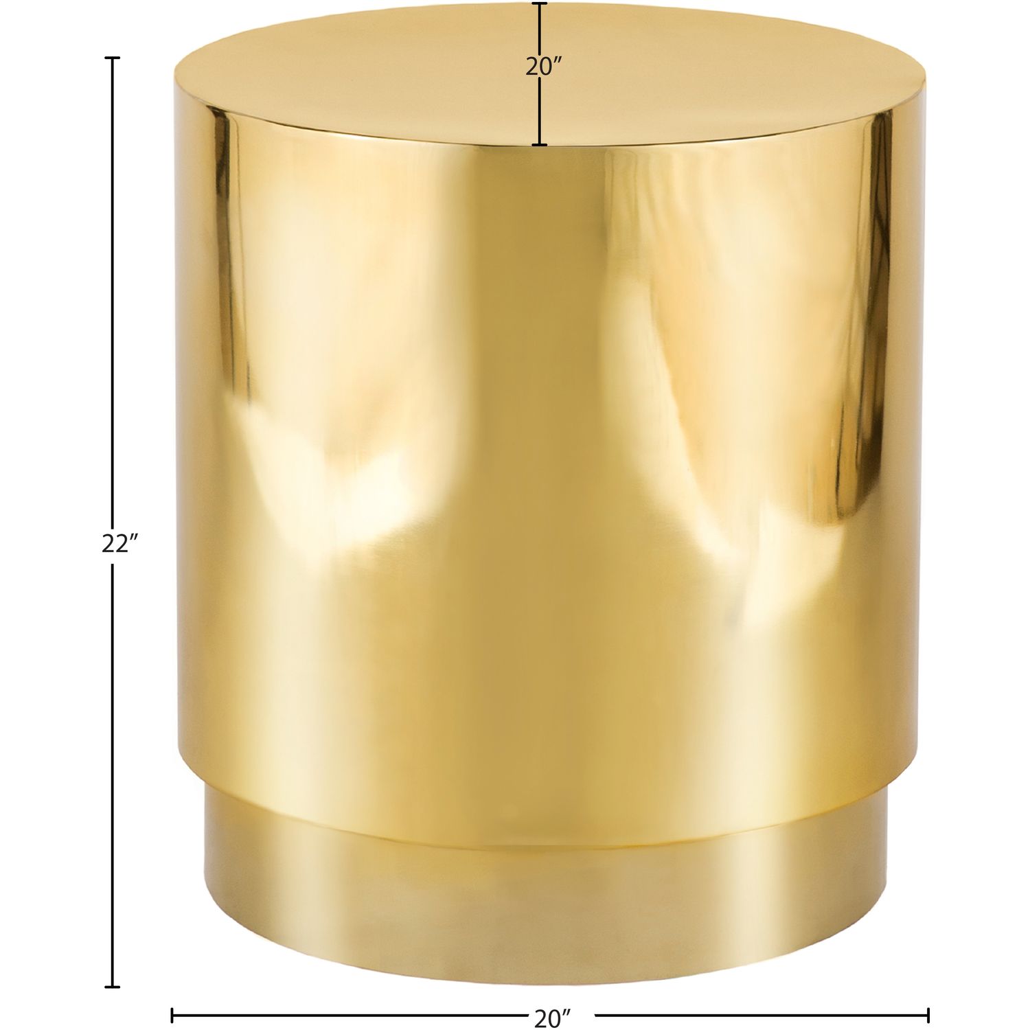 Jazzy Stainless Steel End / Side Table — Gold