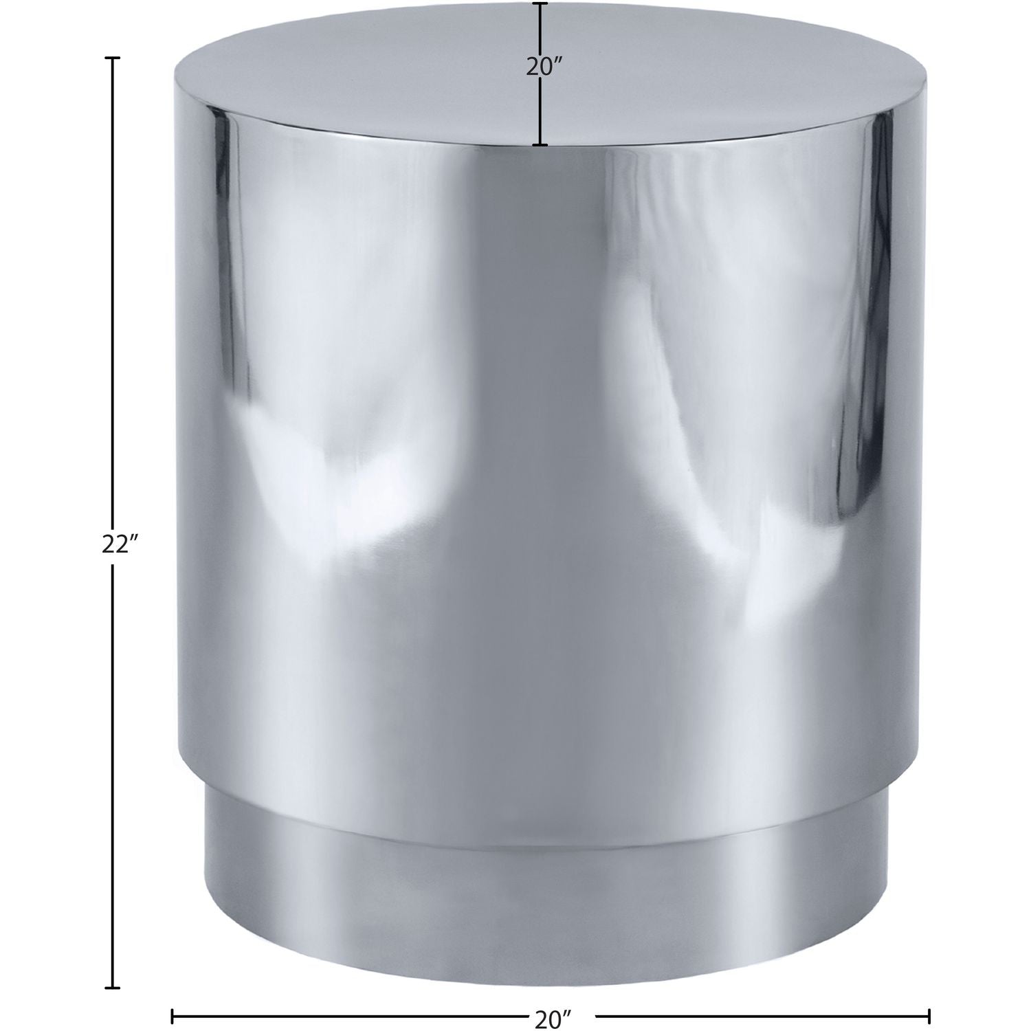Jazzy Stainless Steel End / Side Table — Silver
