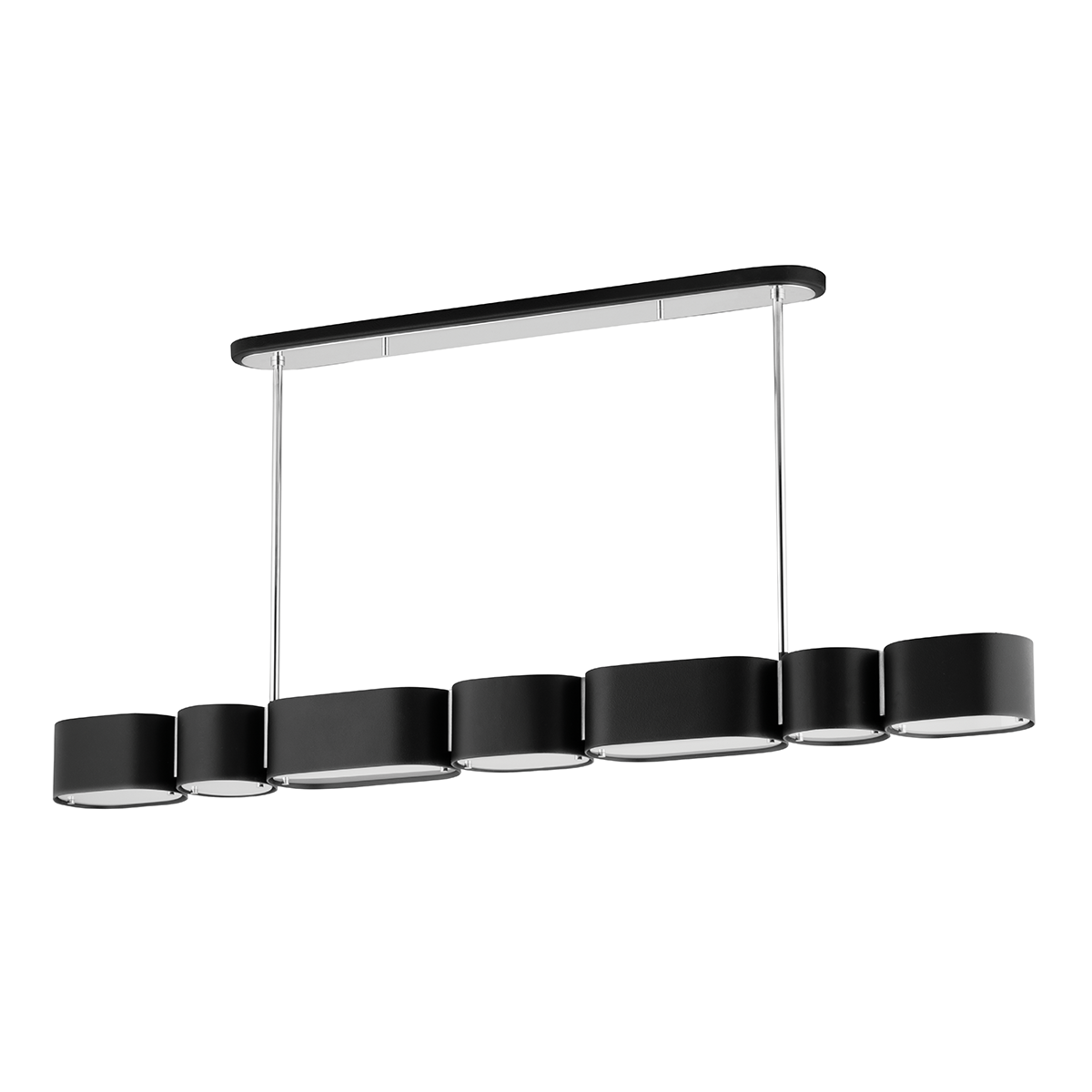 Opal 7 Light Island Light-Corbett Lighting-CORBETT-393-54-SBK/SS-PendantsSoft Black/Stainless Steel-2-France and Son