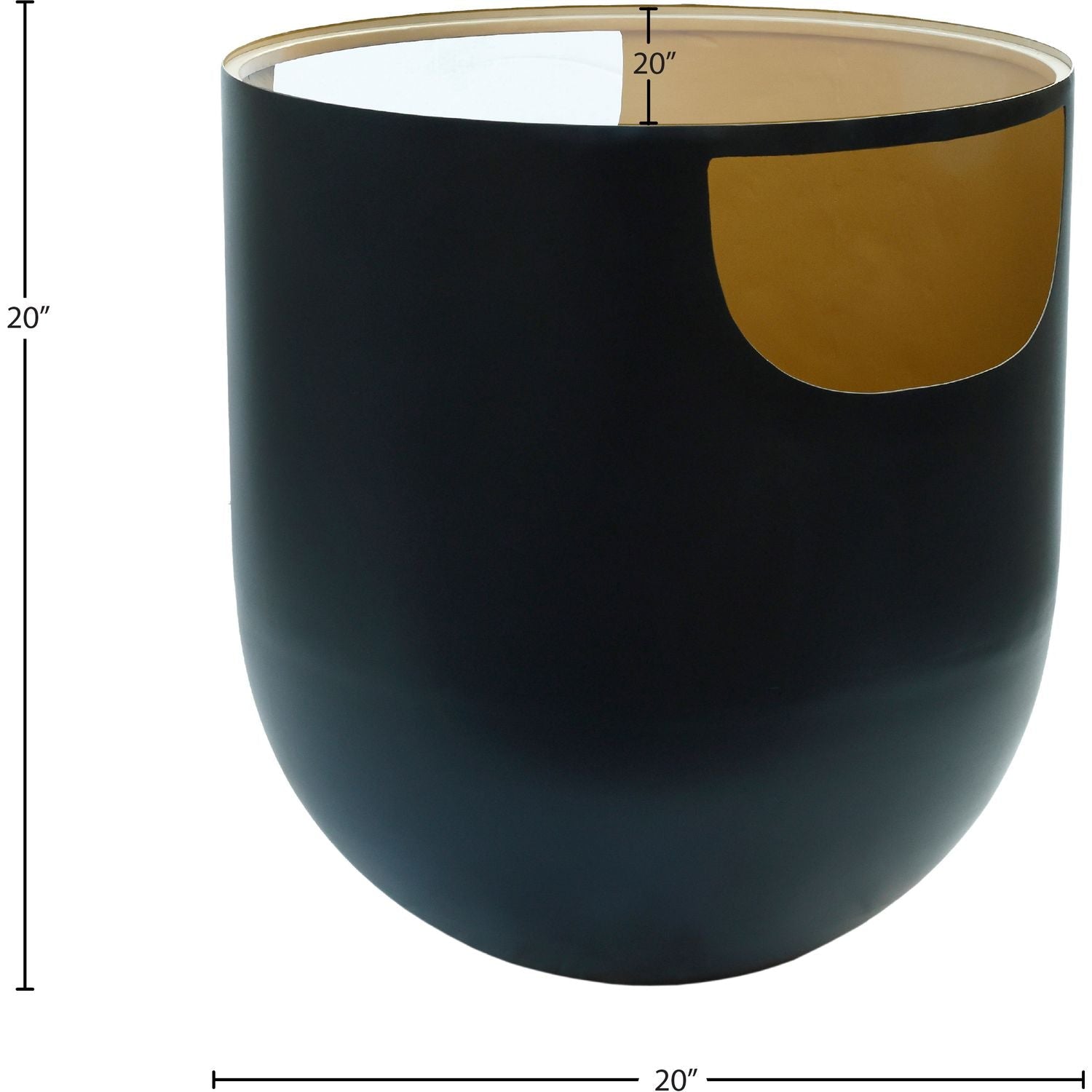 Doma Glass Top And Iron Base End / Side Table — Black