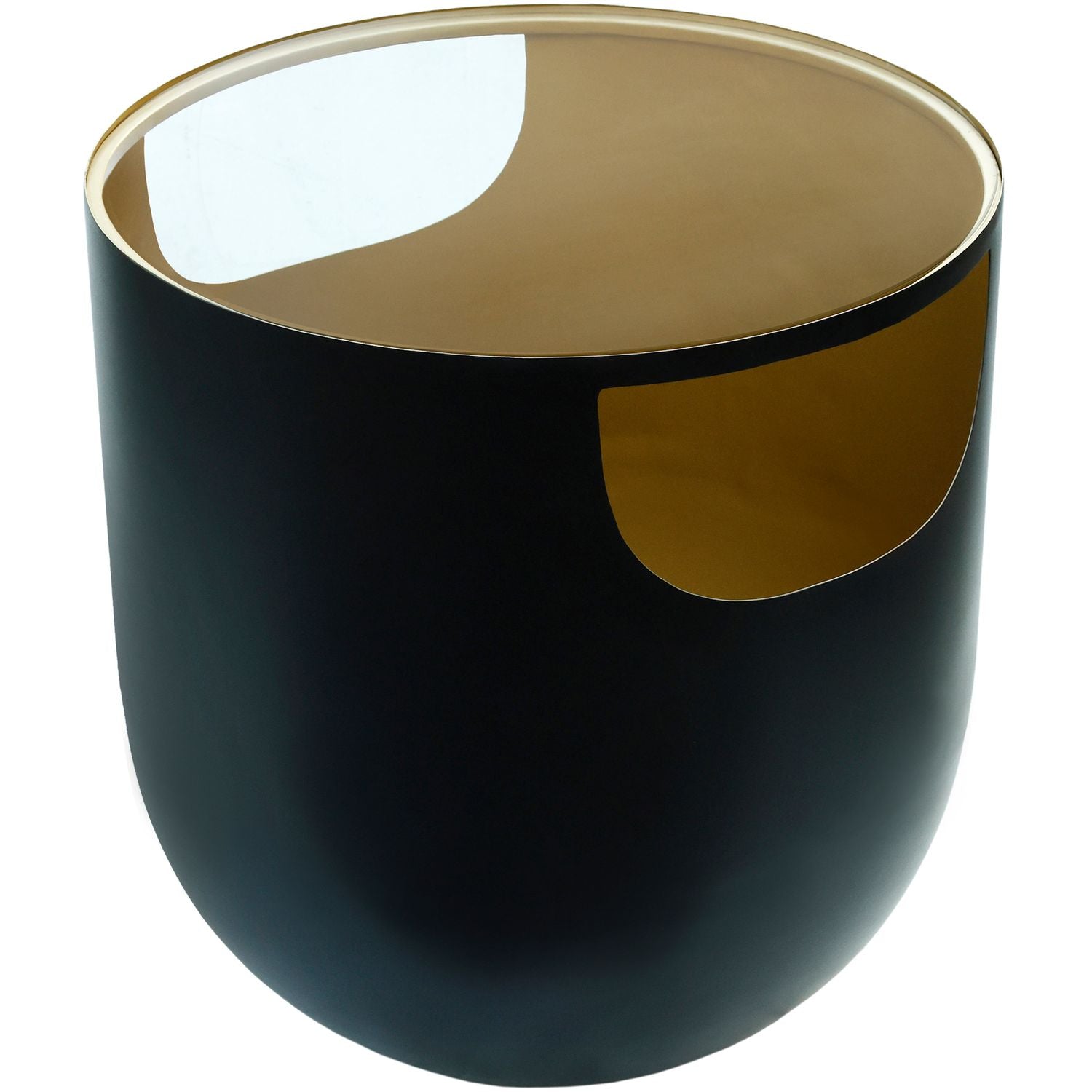 Doma Glass Top And Iron Base End / Side Table — Black