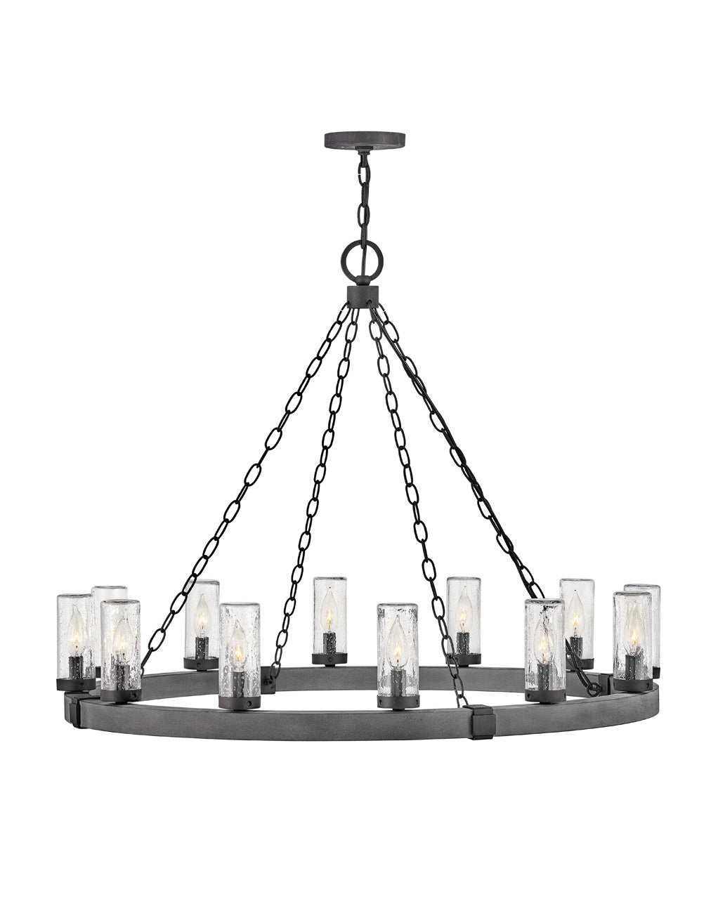 Sawyer Large Single Tier-Hinkley Lighting-HINKLEY-29207DZ-ChandeliersAged Zinc with Distressed Black accents-NON LED-4-France and Son