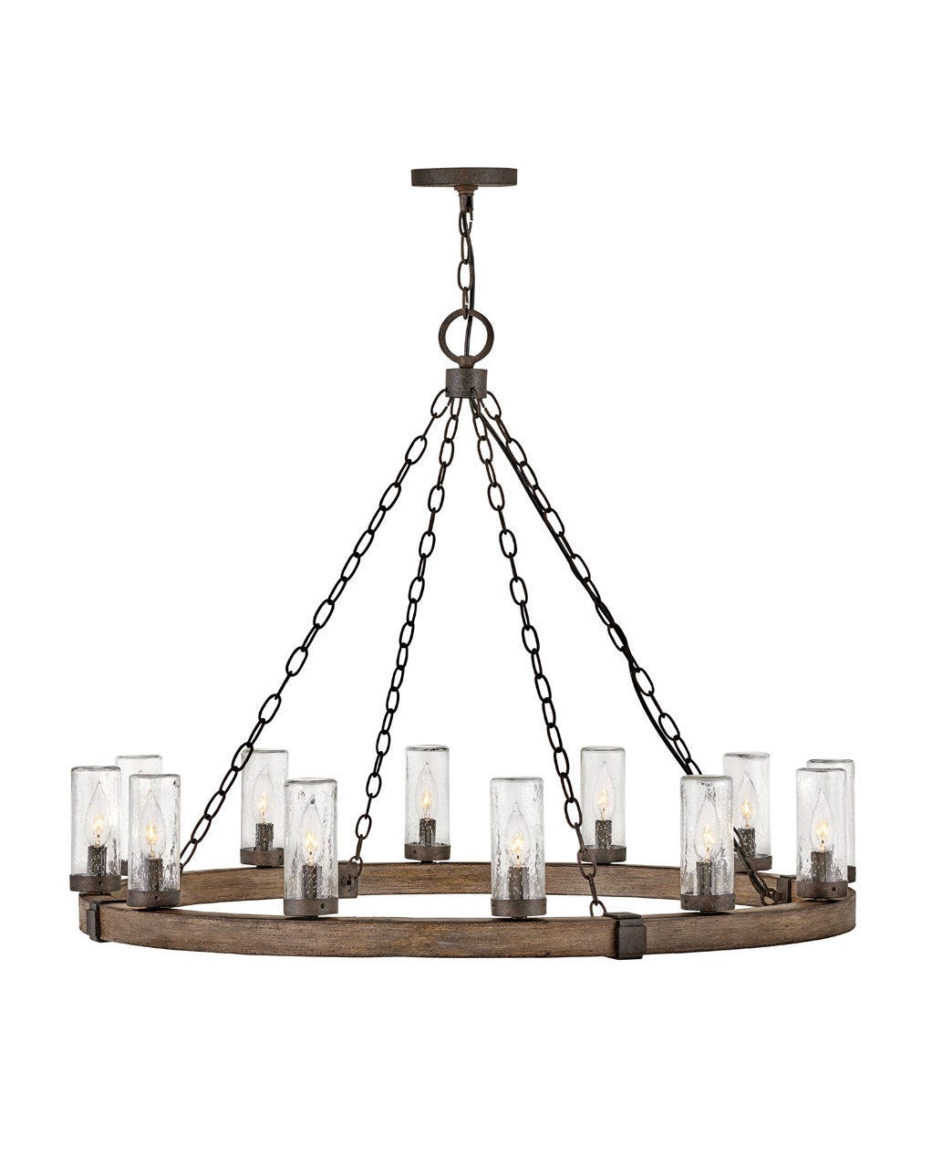 Sawyer Large Single Tier-Hinkley Lighting-HINKLEY-29207SQ-ChandeliersSequoia with Iron Rust accents-NON LED-5-France and Son