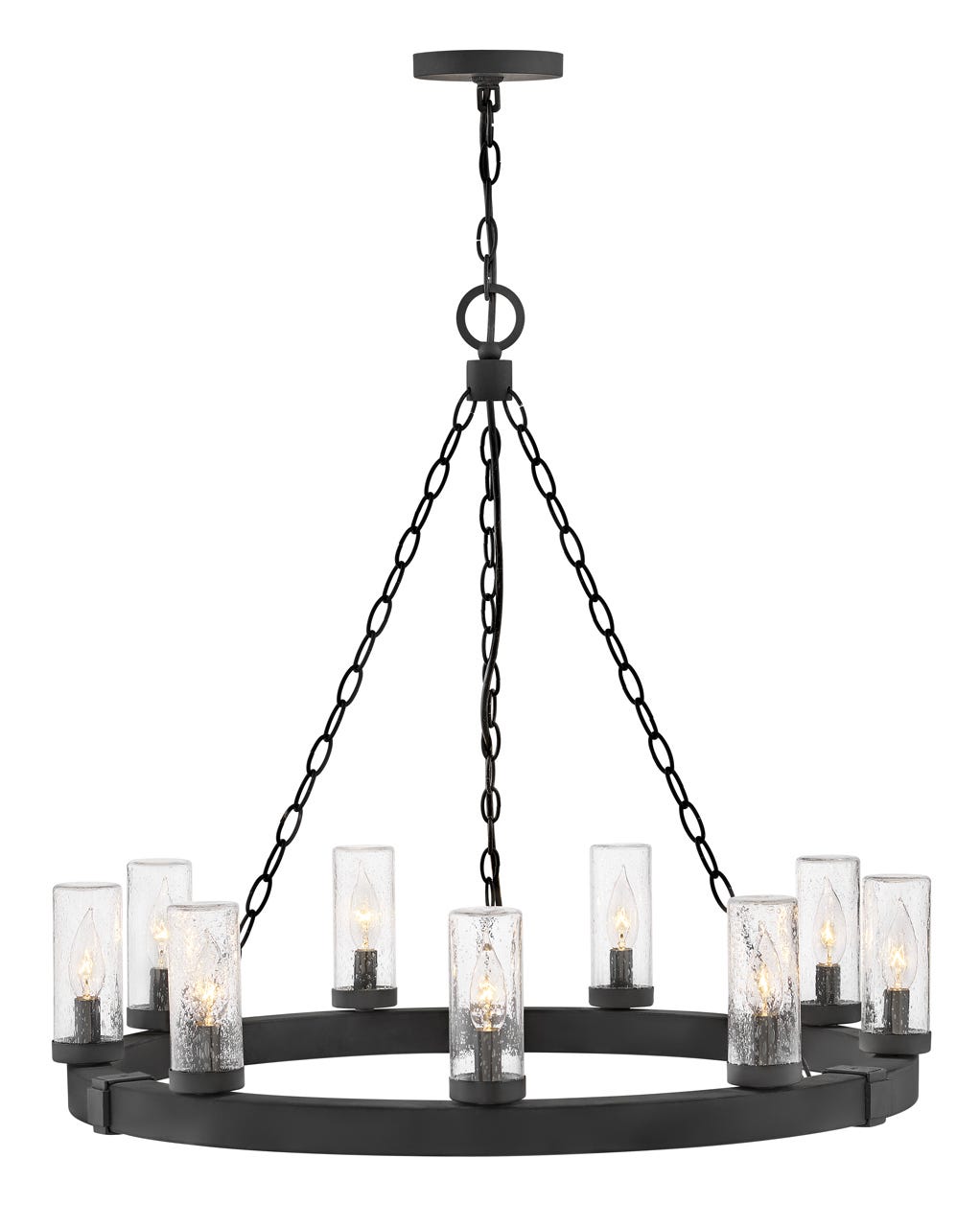 Outdoor Sawyer - Large Single Tier-Hinkley Lighting-HINKLEY-29208BK-Outdoor ChandeliersBlack-3-France and Son