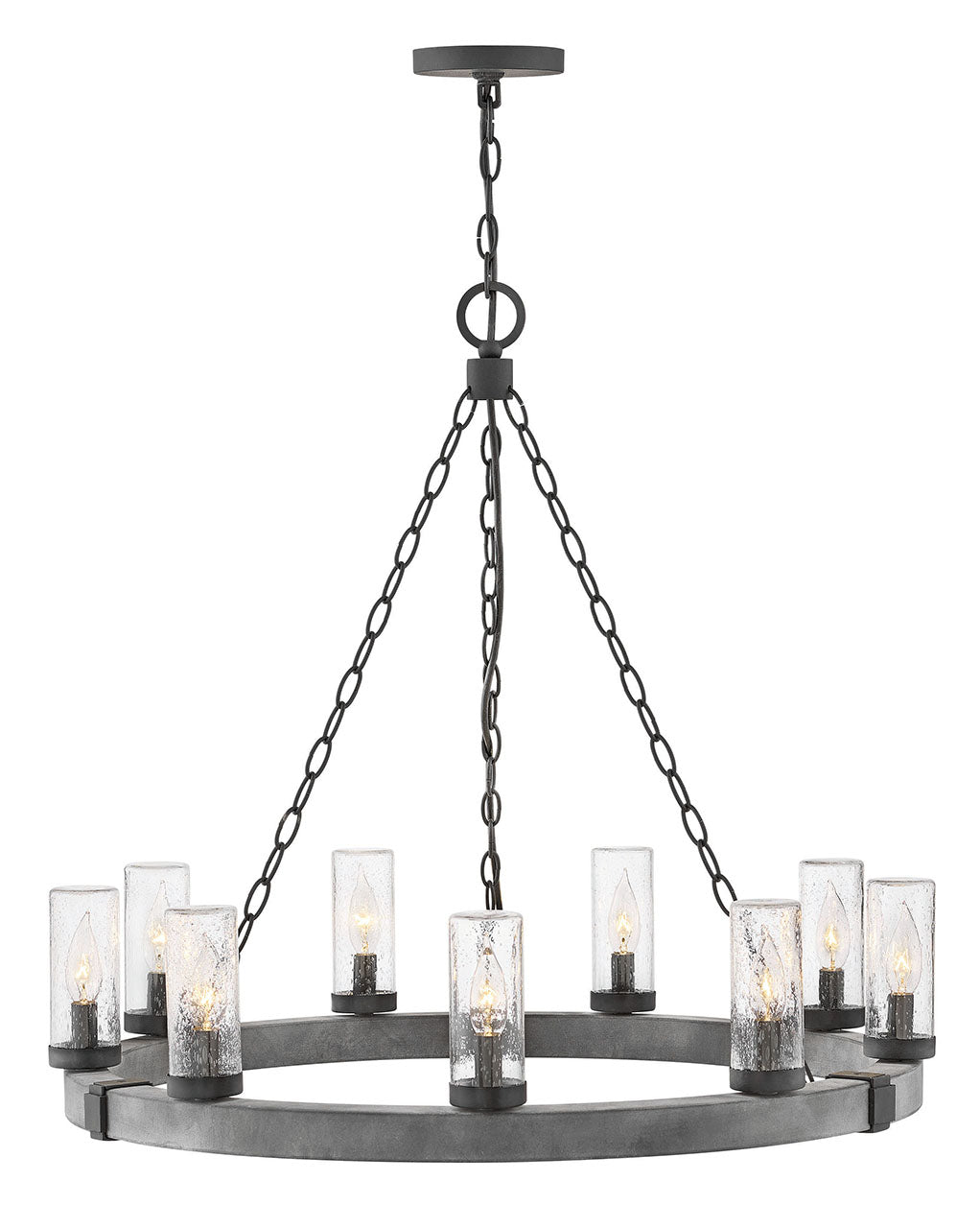 Sawyer Large Single Tier-Hinkley Lighting-HINKLEY-29208DZ-LV-ChandeliersAged Zinc with Distressed Black accents-12V LED-6-France and Son