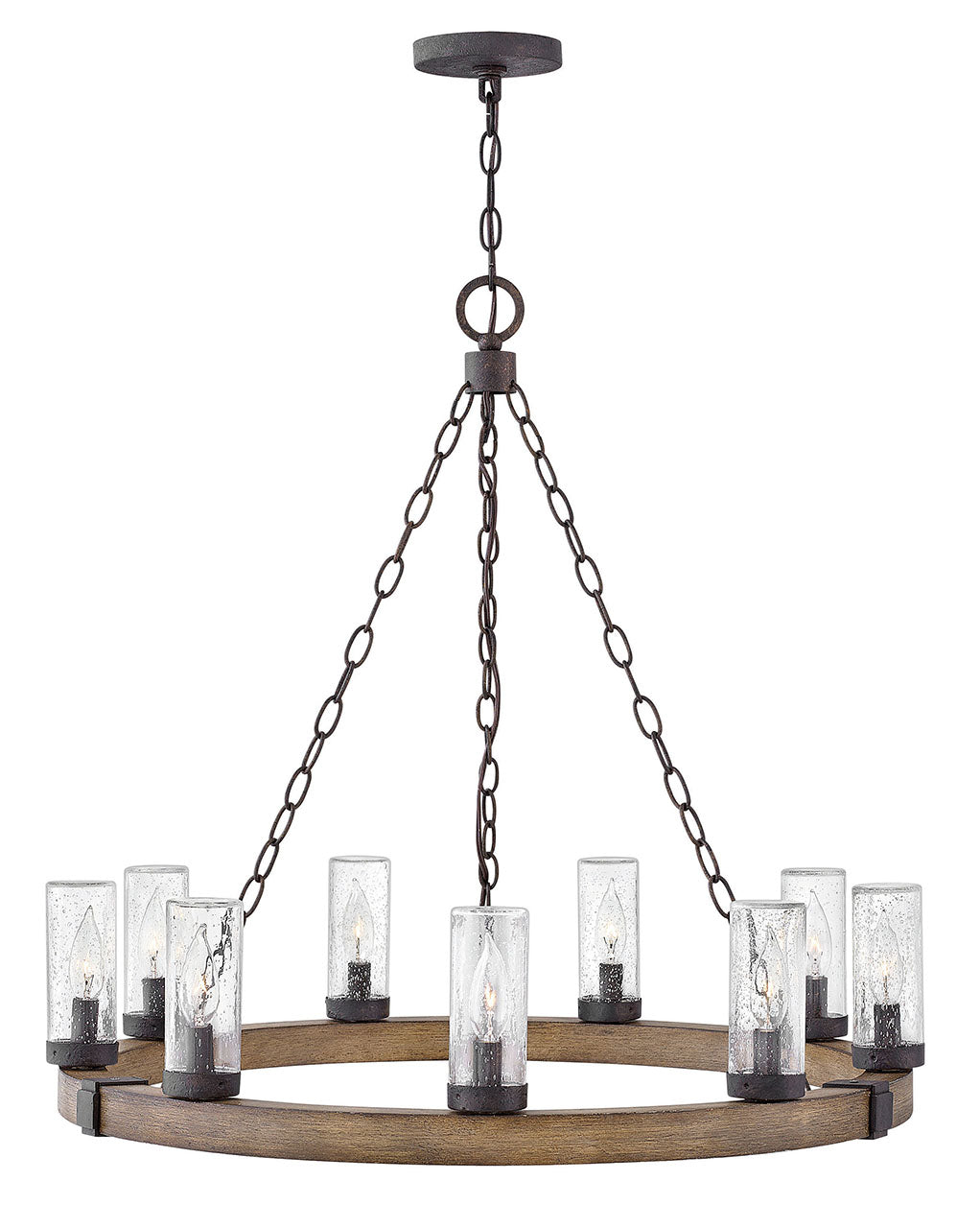 Sawyer Large Single Tier-Hinkley Lighting-HINKLEY-29208SQ-LV-ChandeliersSequoia with Iron Rust accents-12V LED-7-France and Son