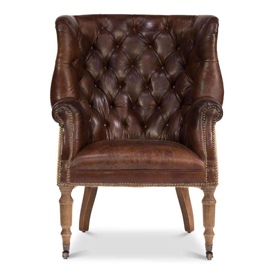 Welsh Leather & Jute Chair-SARREID-SARREID-29731-Lounge Chairs-2-France and Son