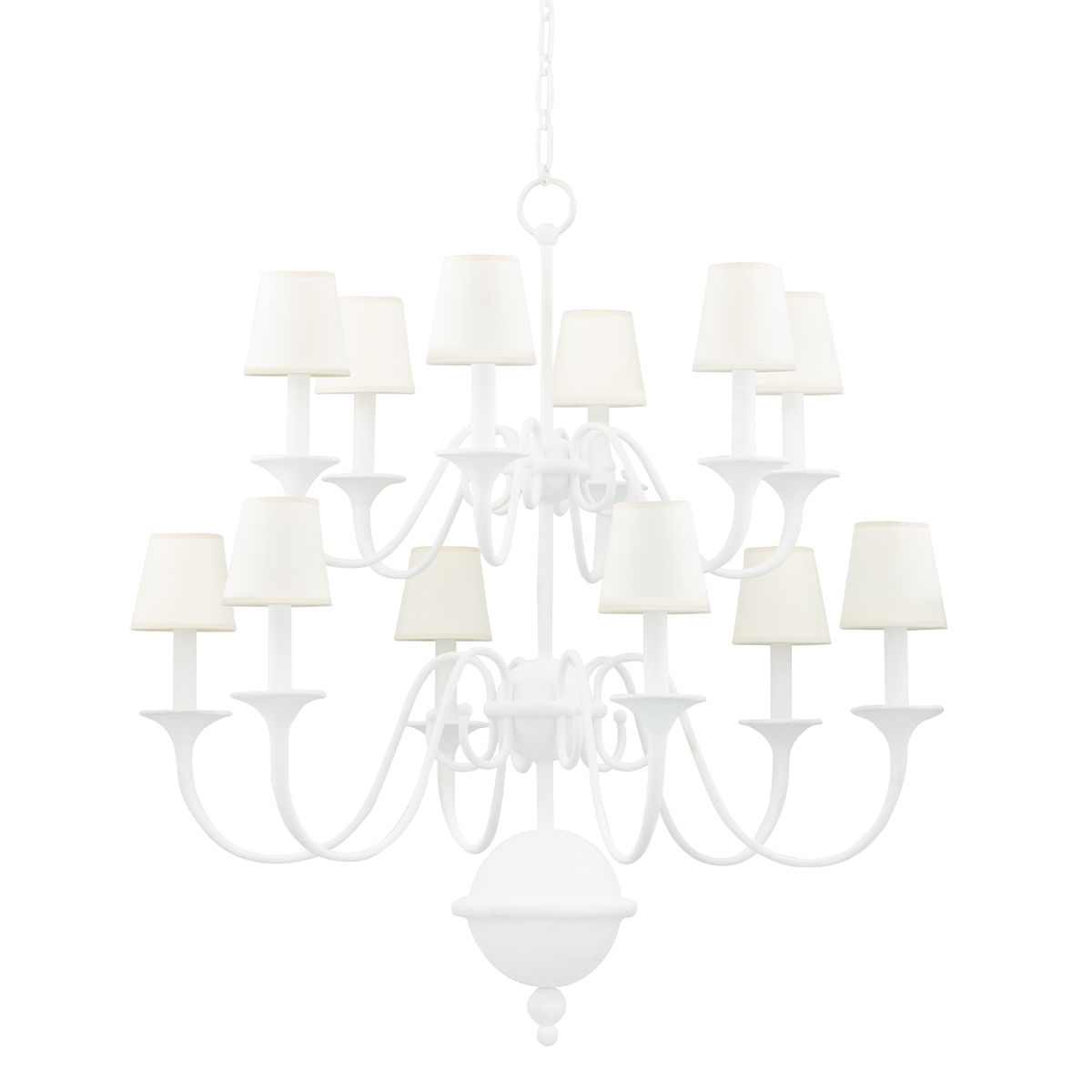 Windsor 12 Light Chandelier White Plaster-Hudson Valley-HVL-MDS433-WP-Chandeliers-1-France and Son